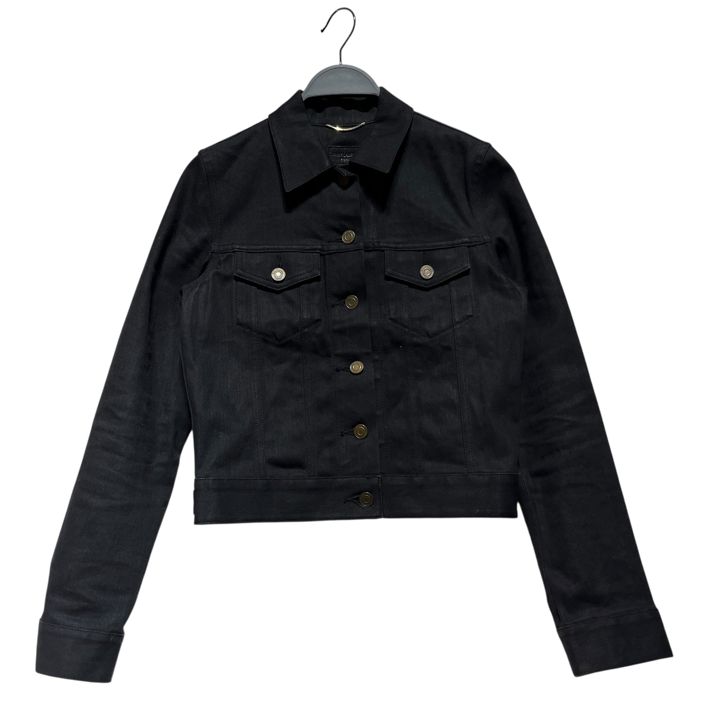 SAINT LAURENT/Denim Jkt/S/Cotton/BLK/ view 1