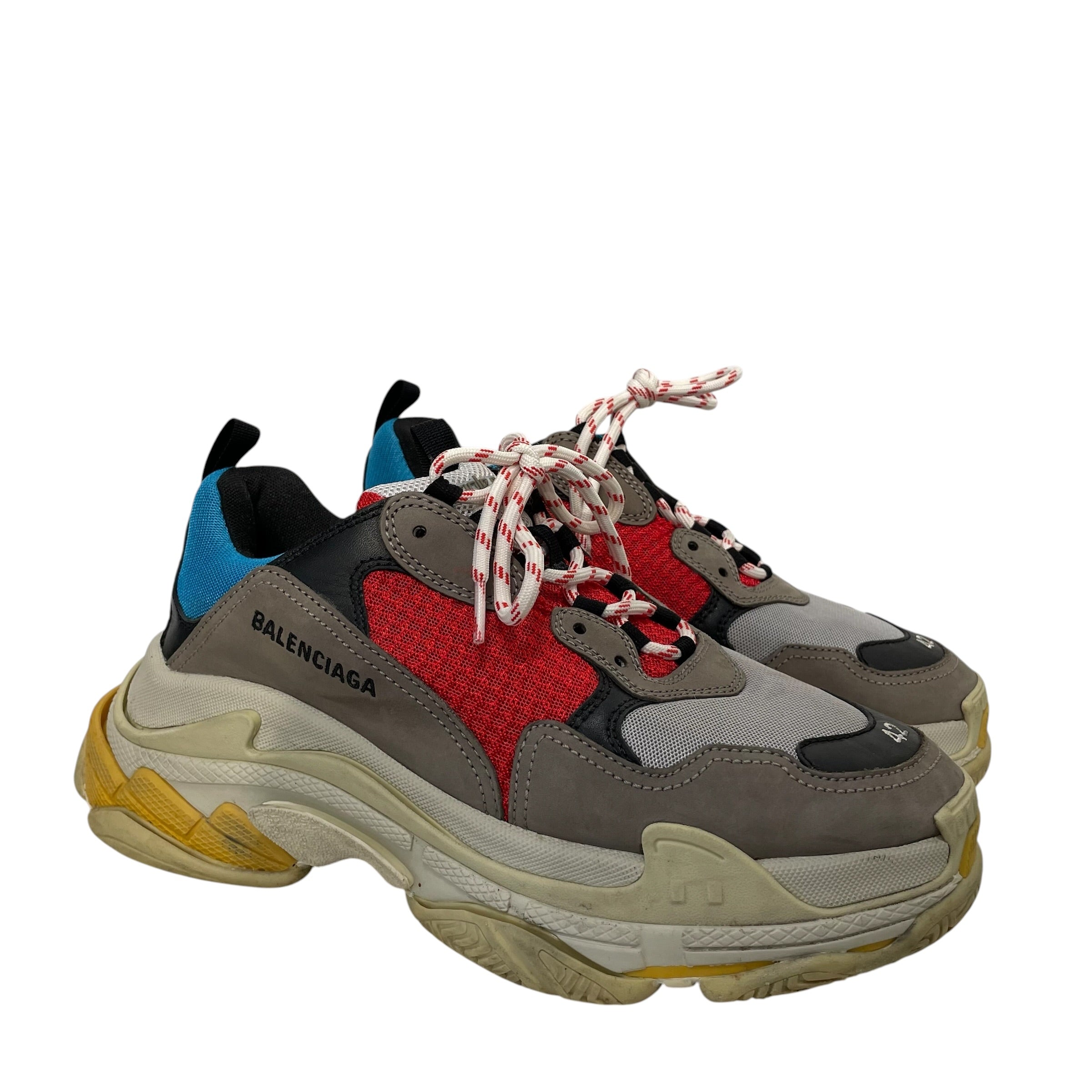 BALENCIAGA/Low-Sneakers/EU 42/MLT/triple s red blue gray view 5