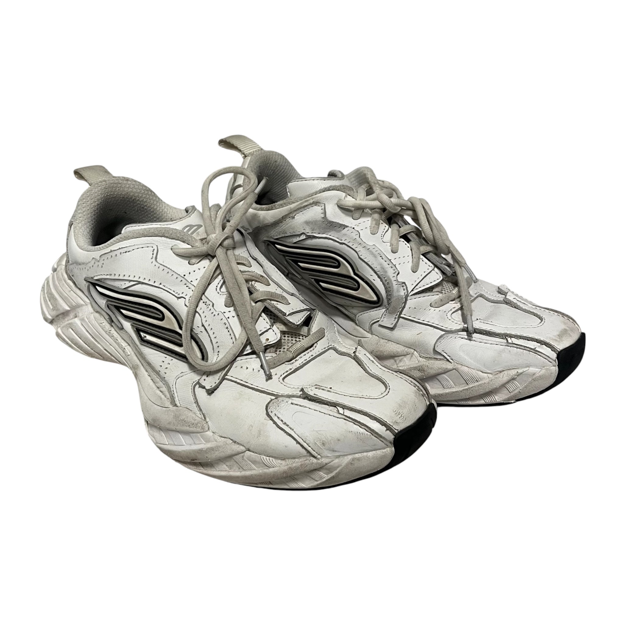 BALENCIAGA/Low-Sneakers/US 10/Cotton/WHT/balenci monday wht sneakers view 1