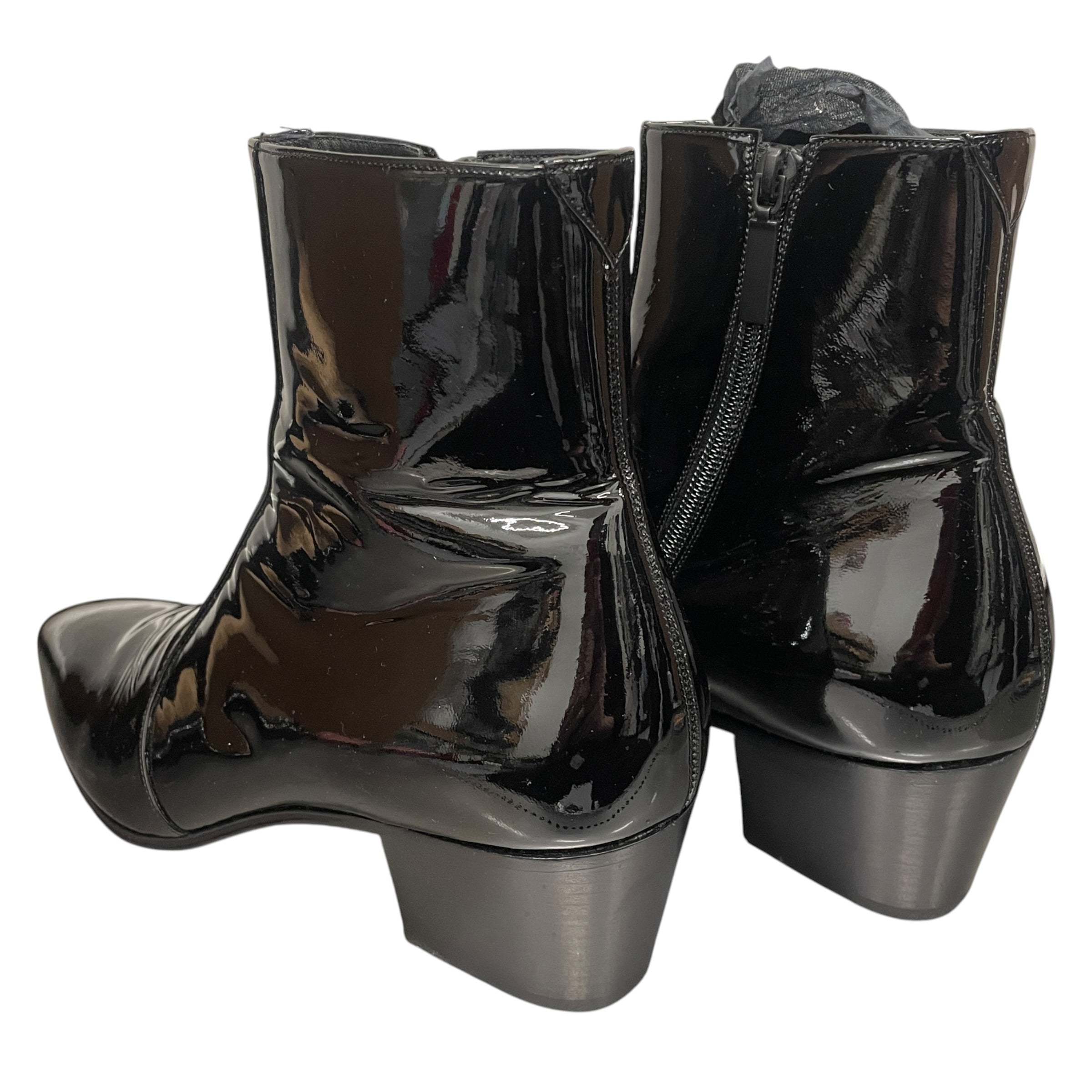 SAINT LAURENT/Boots/US 9/BLK/PATENT SIDE ZIP BOOT/HEELED view 2