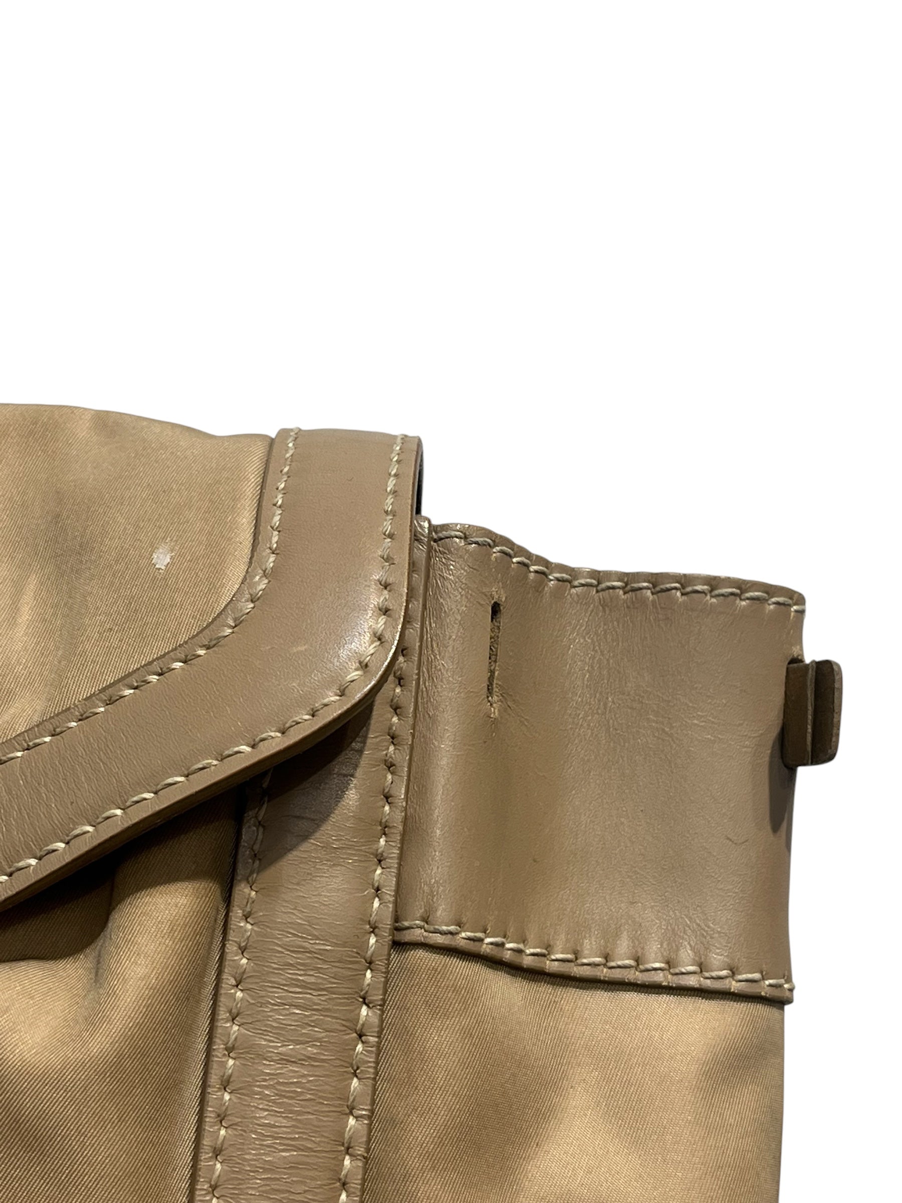 PRADA/Hand Bag/Nylon/BEG/VITELLO DAINO PUSHLOCK BAG view 8