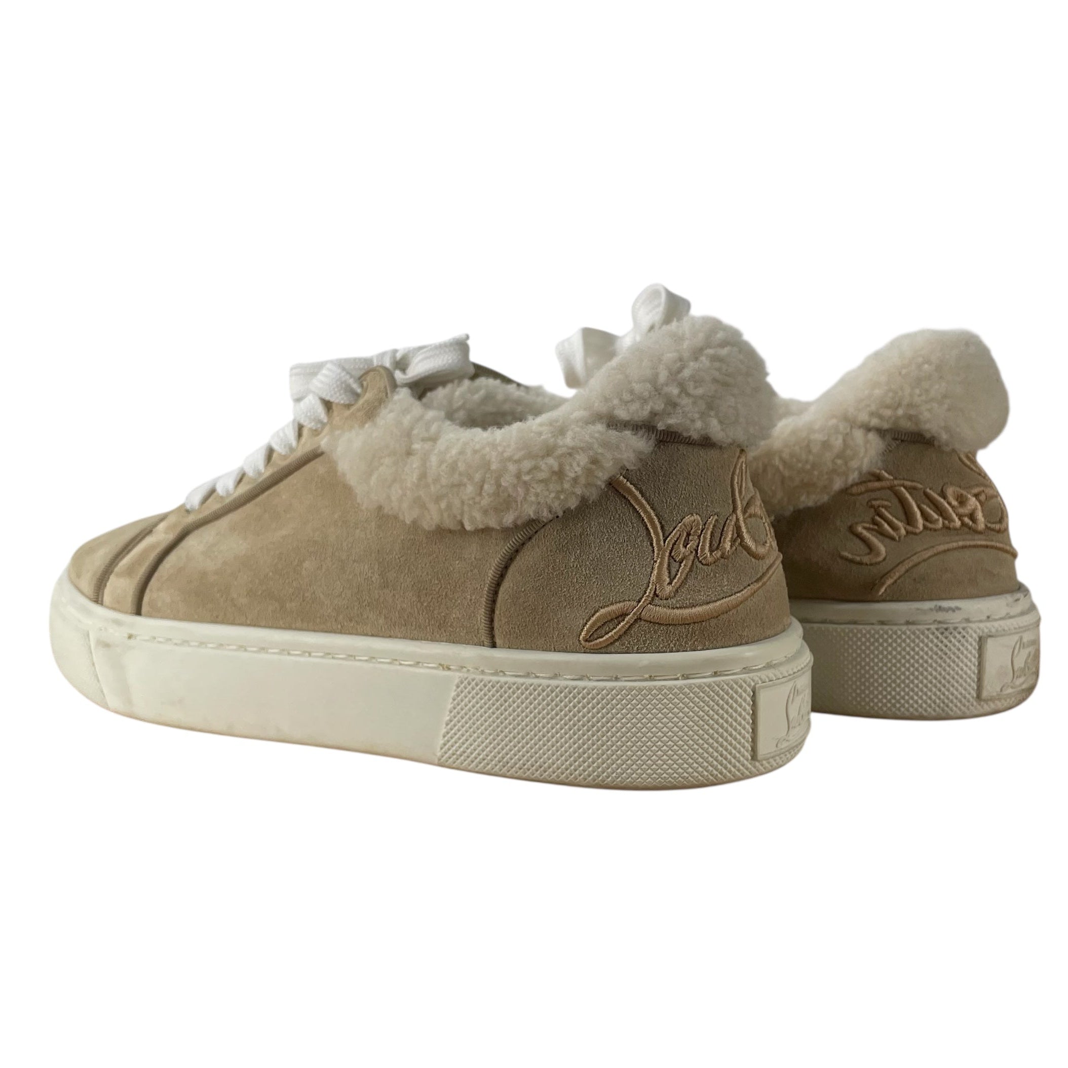 Christian Louboutin/Low-Sneakers/EU 39/Cotton/BEG/vierissima shearling view 2
