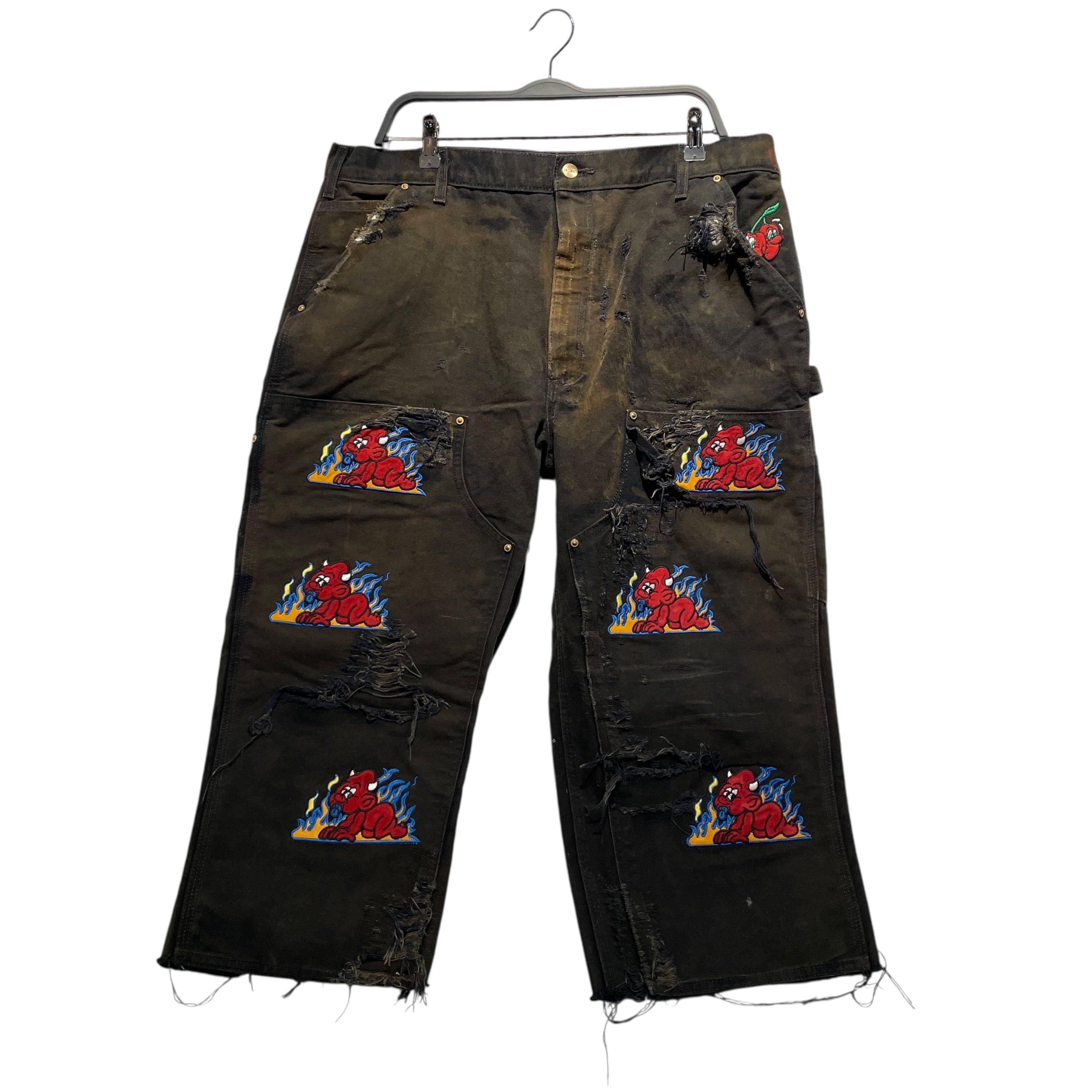 CHERRY FUKUOKA/Carhartt/Carpenter Pants/38/Cotton/BLK/All Over Print/ view 1