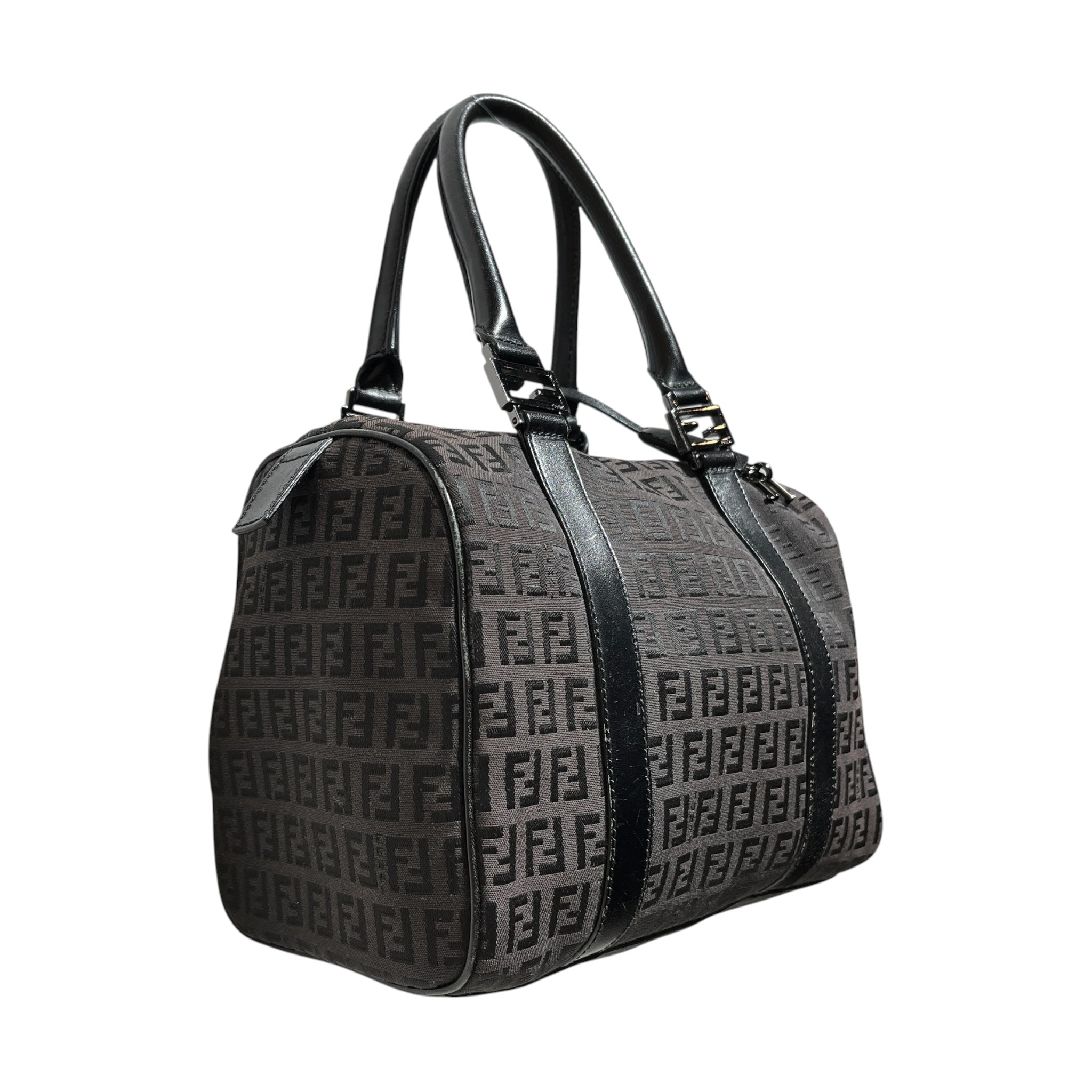 FENDI/Boston Bag/Monogram/Nylon/BLK/Black Zucca Boston Mini view 2