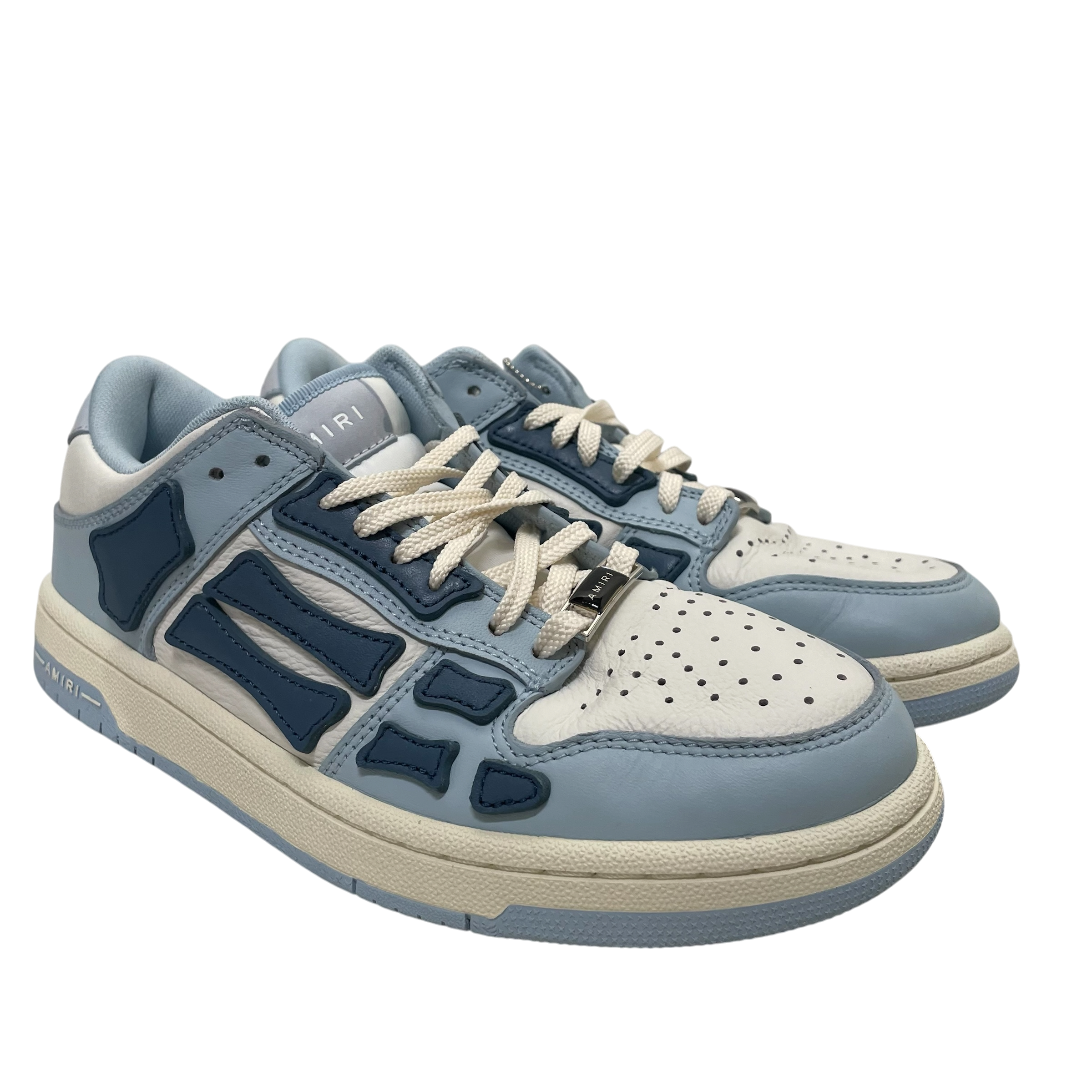 AMIRI/Low-Sneakers/US 8/Leather/WHT/Amiri Skel Top Low Sneaker Blu view 1