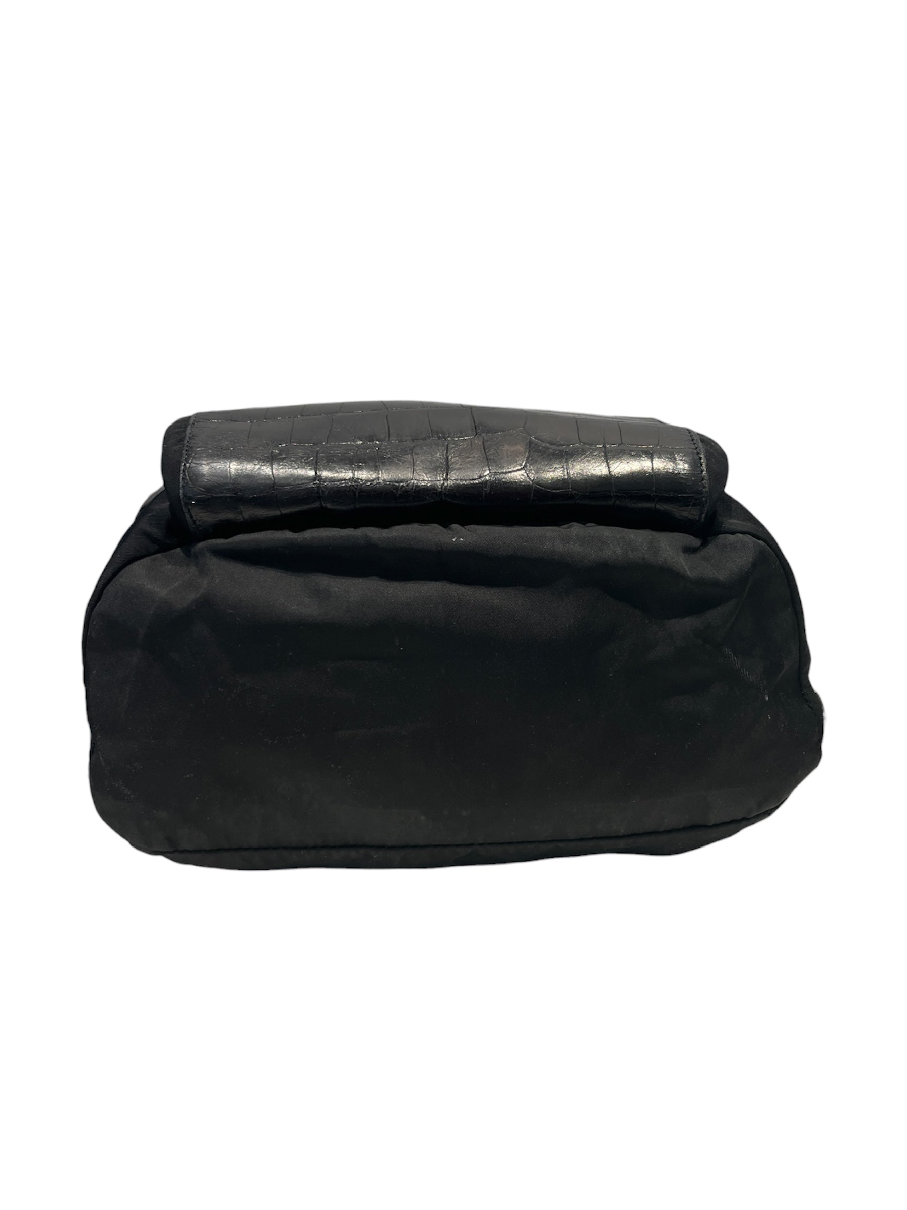PRADA/Backpack/Nylon/BLK/LEATHER POCKET view 3