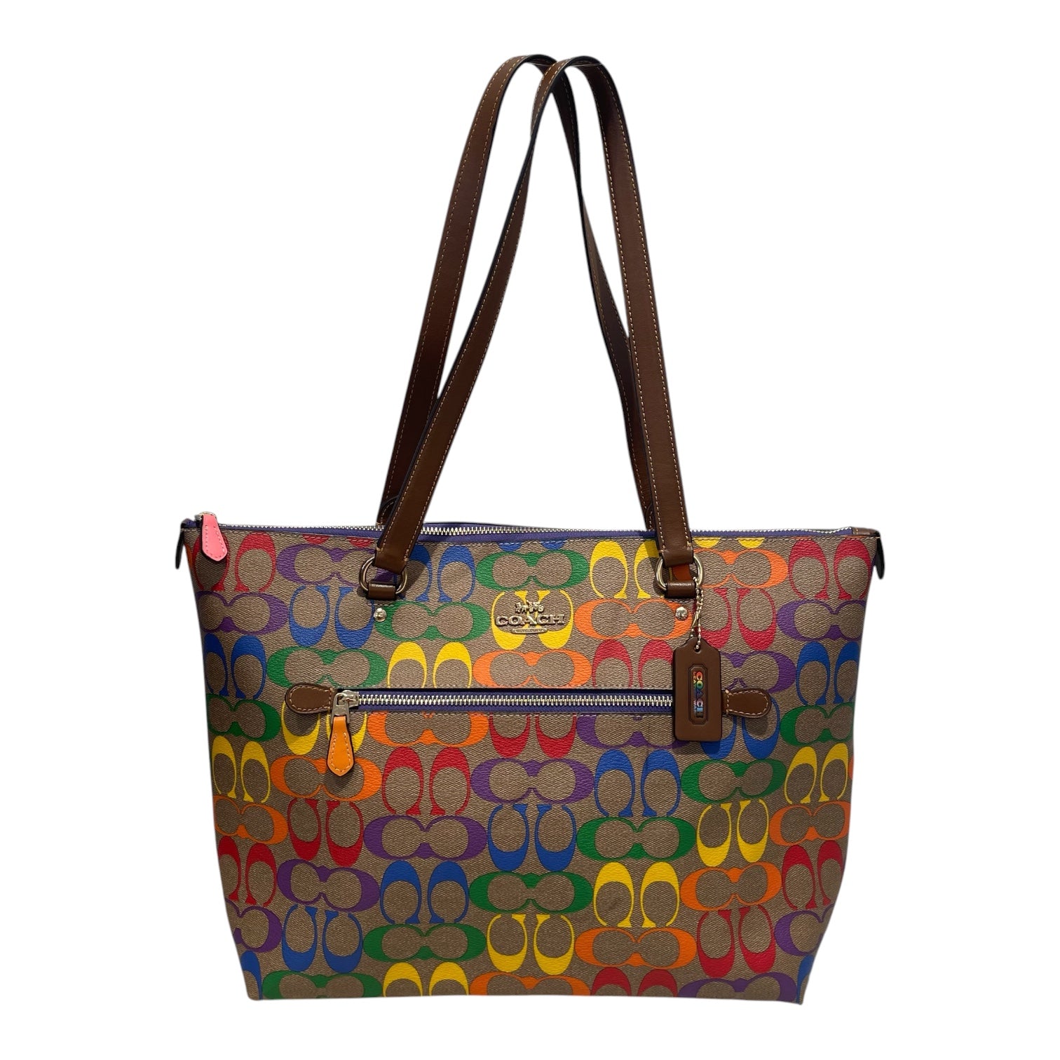 COACH/Tote Bag/Monogram/Leather/BRW/RAINBOW view 1
