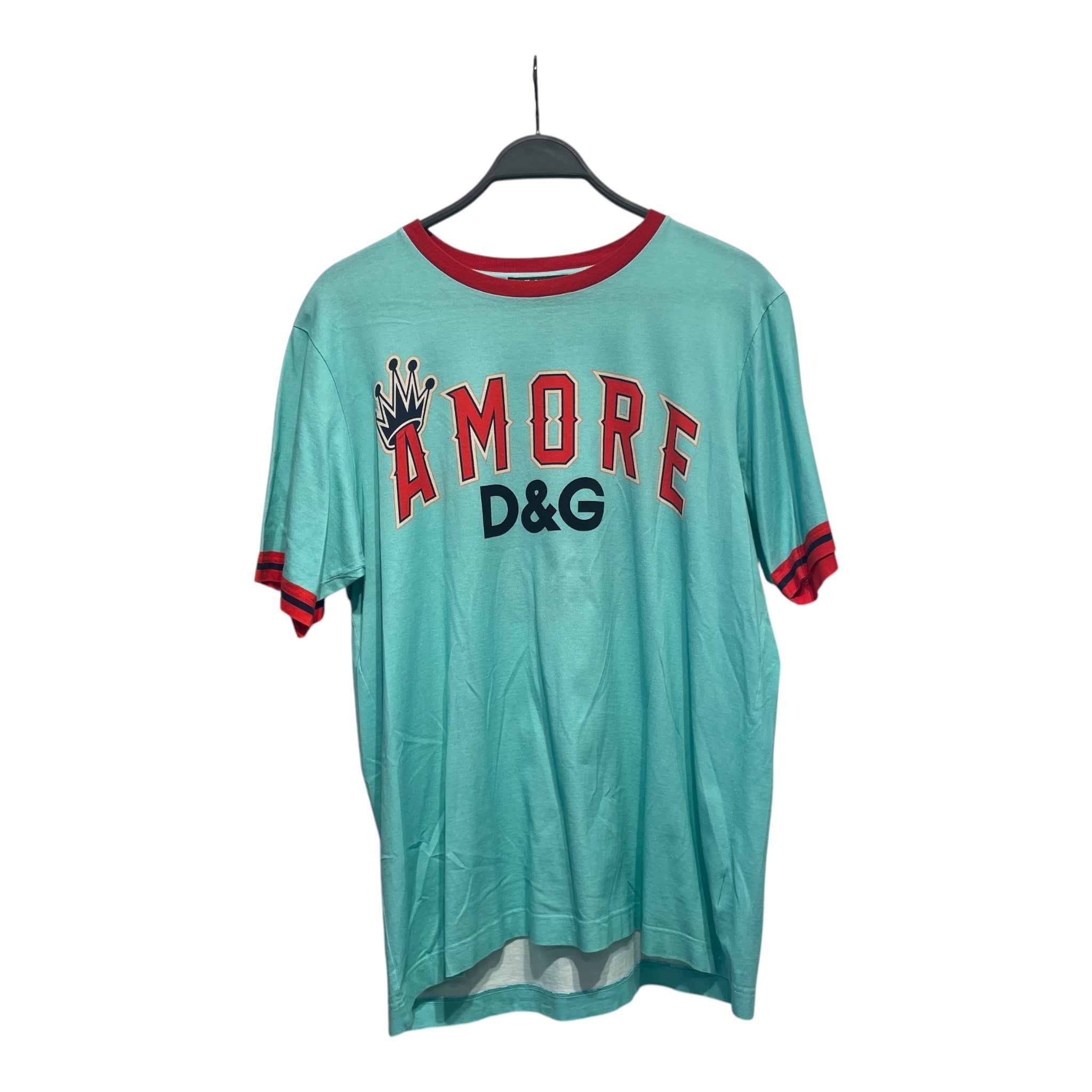 DOLCE&GABBANA/T-Shirt/52/Cotton/BLU/Graphic/baseball view 1