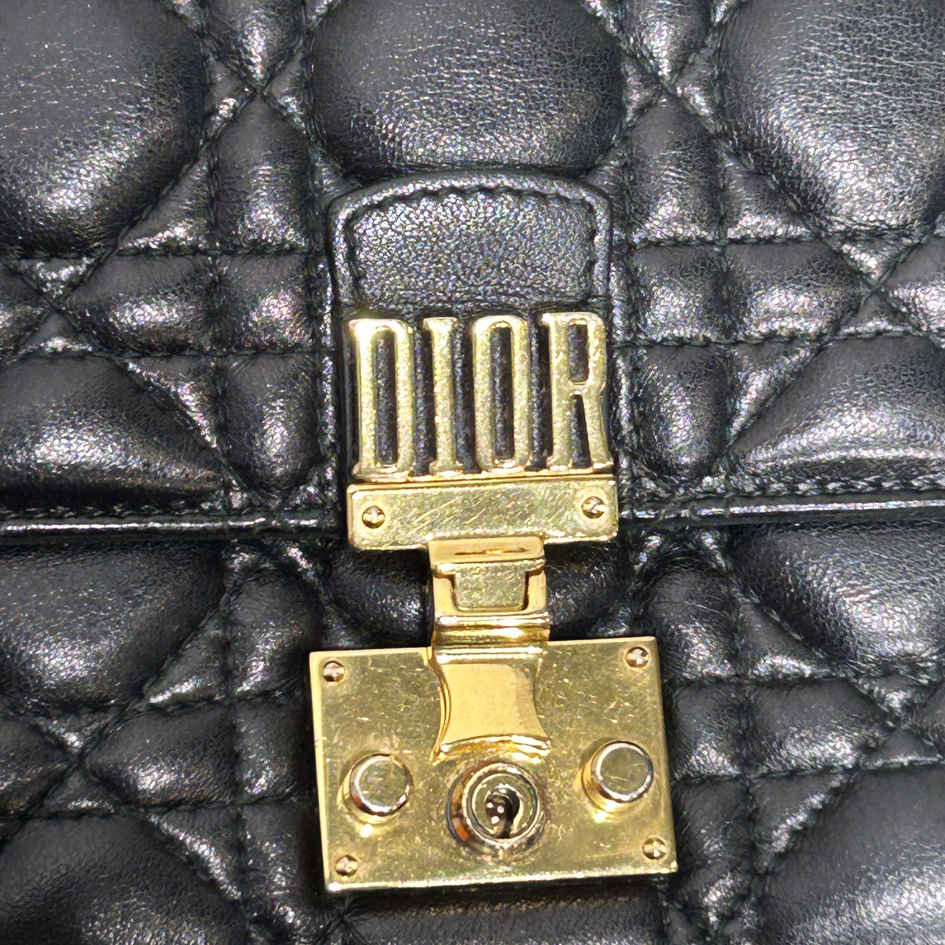 Christian Dior/Cross Body Bag/Lambskin/BLK/CANNAGE QUILTED ADDICT WALLET view 5