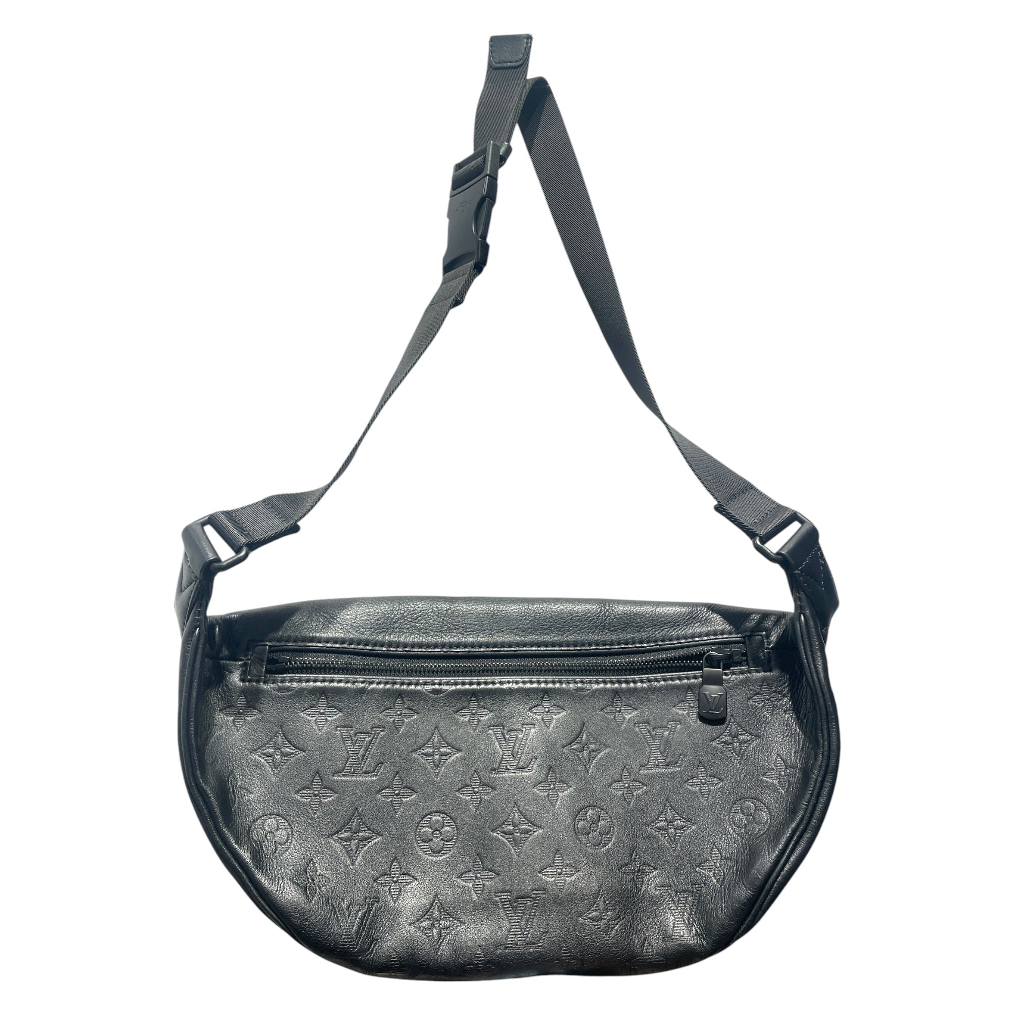 LOUIS VUITTON/Fanny Pack/Monogram/Leather/BLK/Embossed Monogram Bumbag view 2