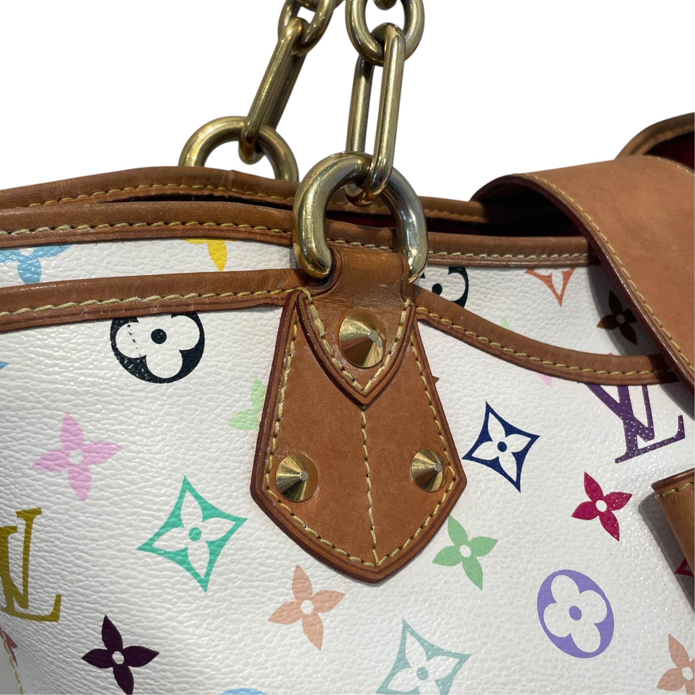 LOUIS VUITTON/Hand Bag/Monogram/Leather/WHT/Multicolor Annie MM view 7