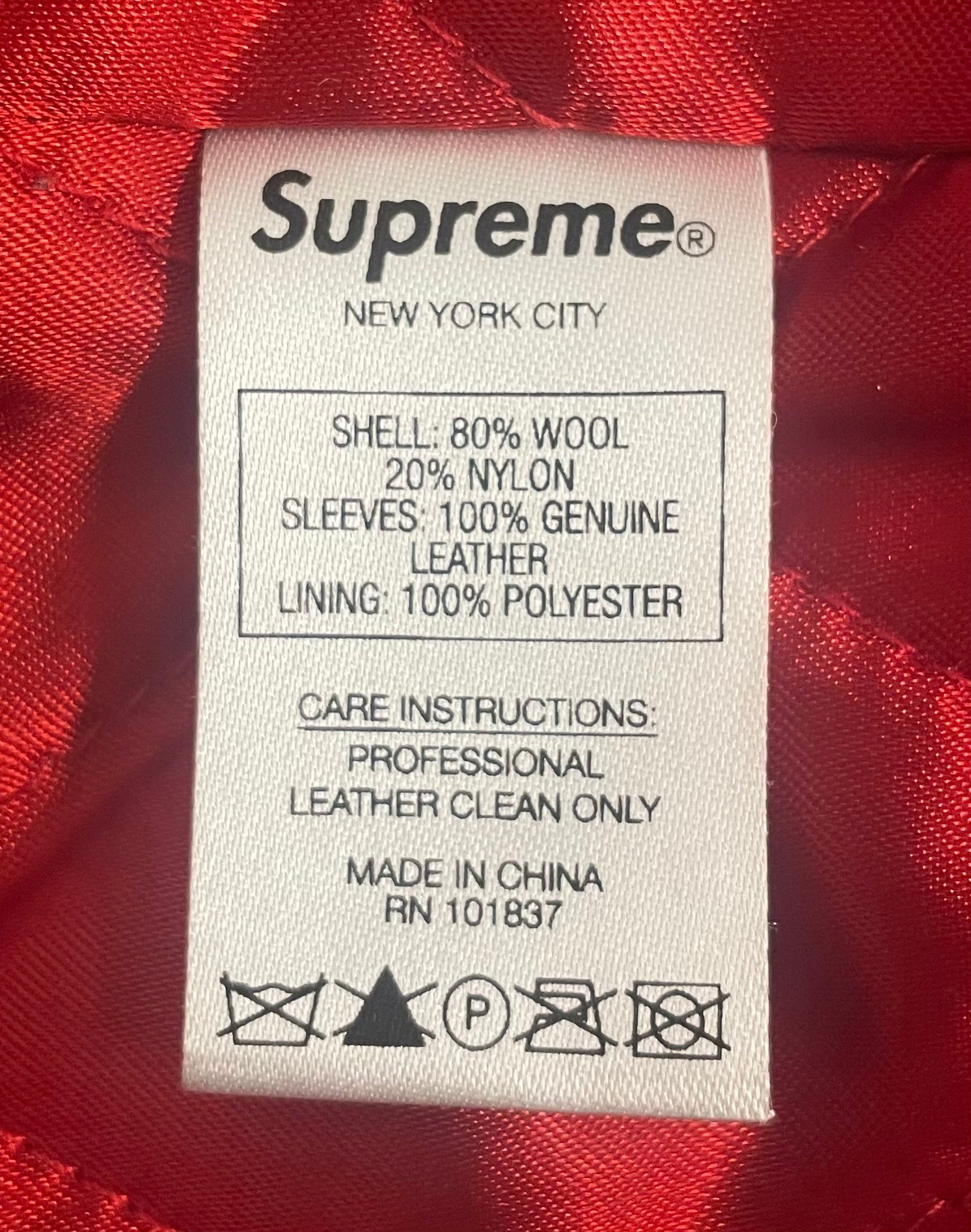 Supreme/CHITO/Jacket/XL/Wool/RED/Graphic/Bone Varsity Jkt F/W 2018 view 4