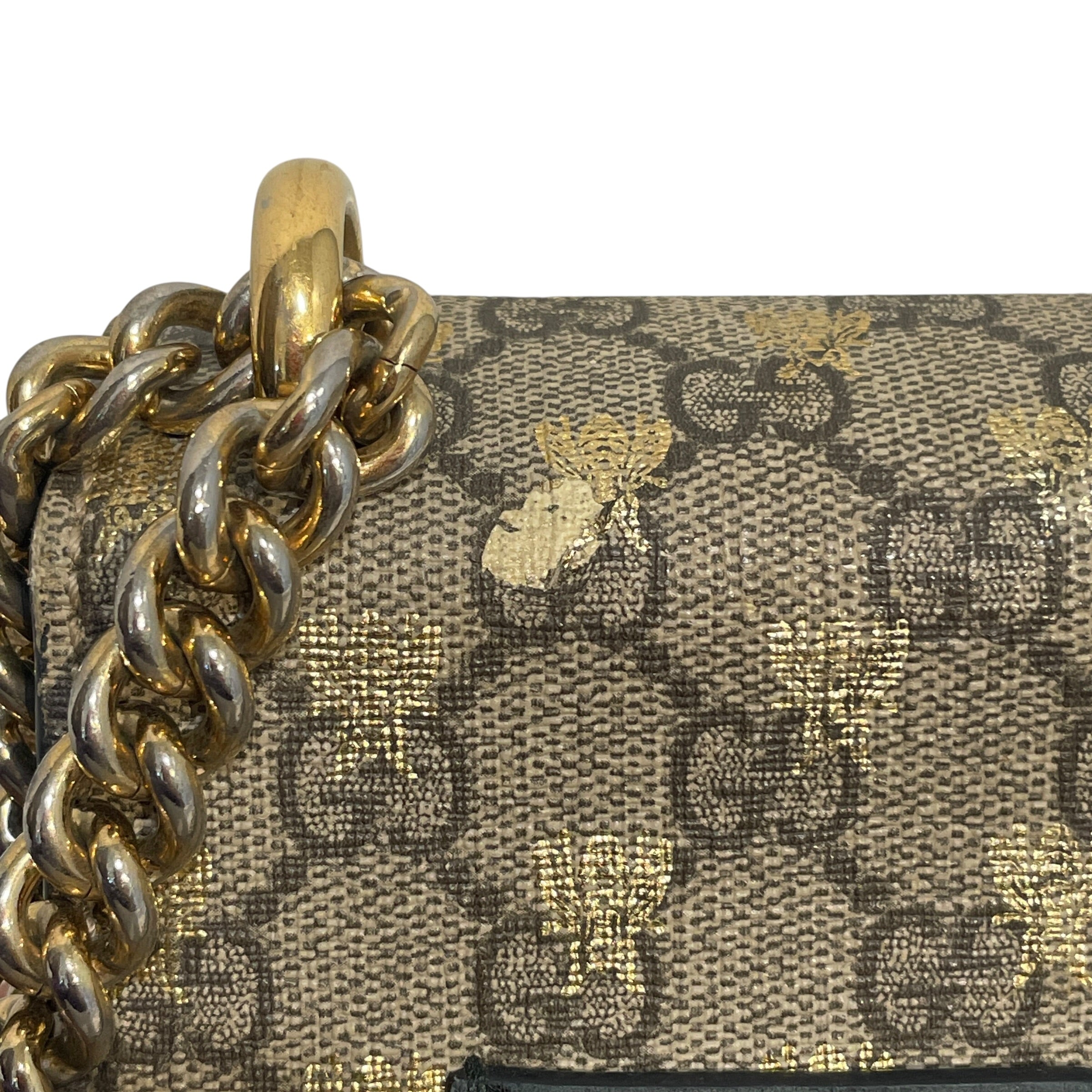 GUCCI/Cross Body Bag/Monogram/Leather/GLD/Bee GG Padlock view 9
