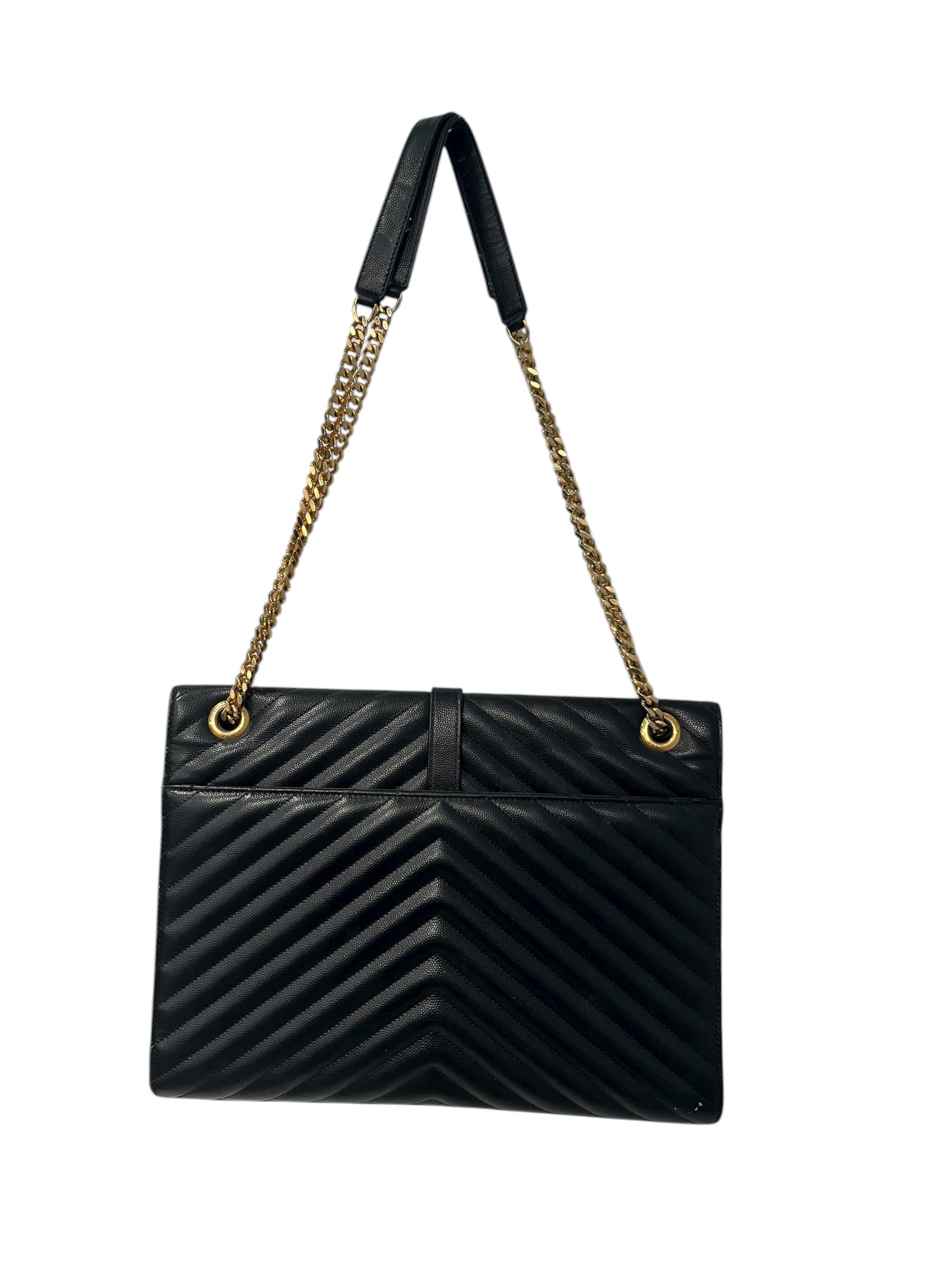YVES SAINT LAURENT/Cross Body Bag/Leather/BLK/ARS4871980118 chevron bag view 2