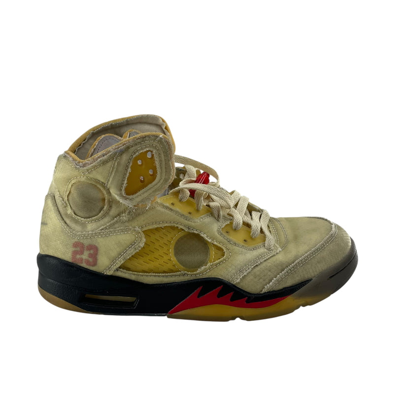 OFF-WHITE/NIKE/Hi-Sneakers/US 8.5/Polyester/IVR/JORDAN 5 DECONSTRUCTED