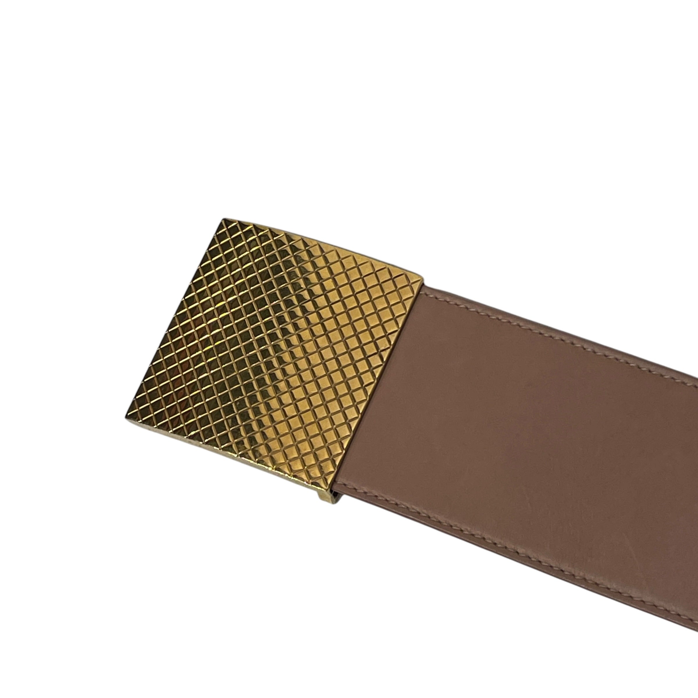 BOTTEGA VENETA/Belt/Leather/BEG/SQUARE GOLD BELT BUCKLE view 3