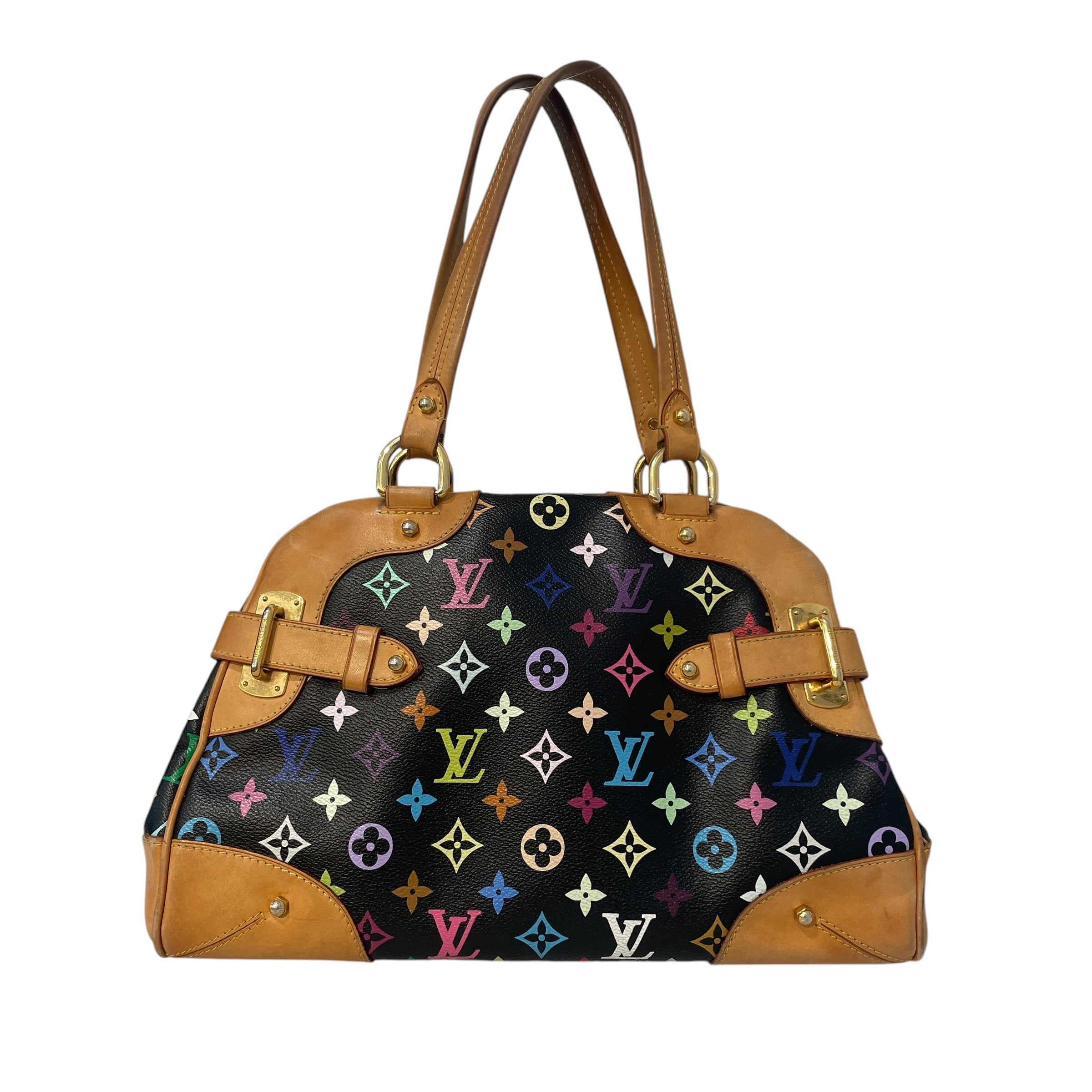 LOUIS VUITTON/Hand Bag/Monogram/Leather/BLK/Claudia Multicolor view 2