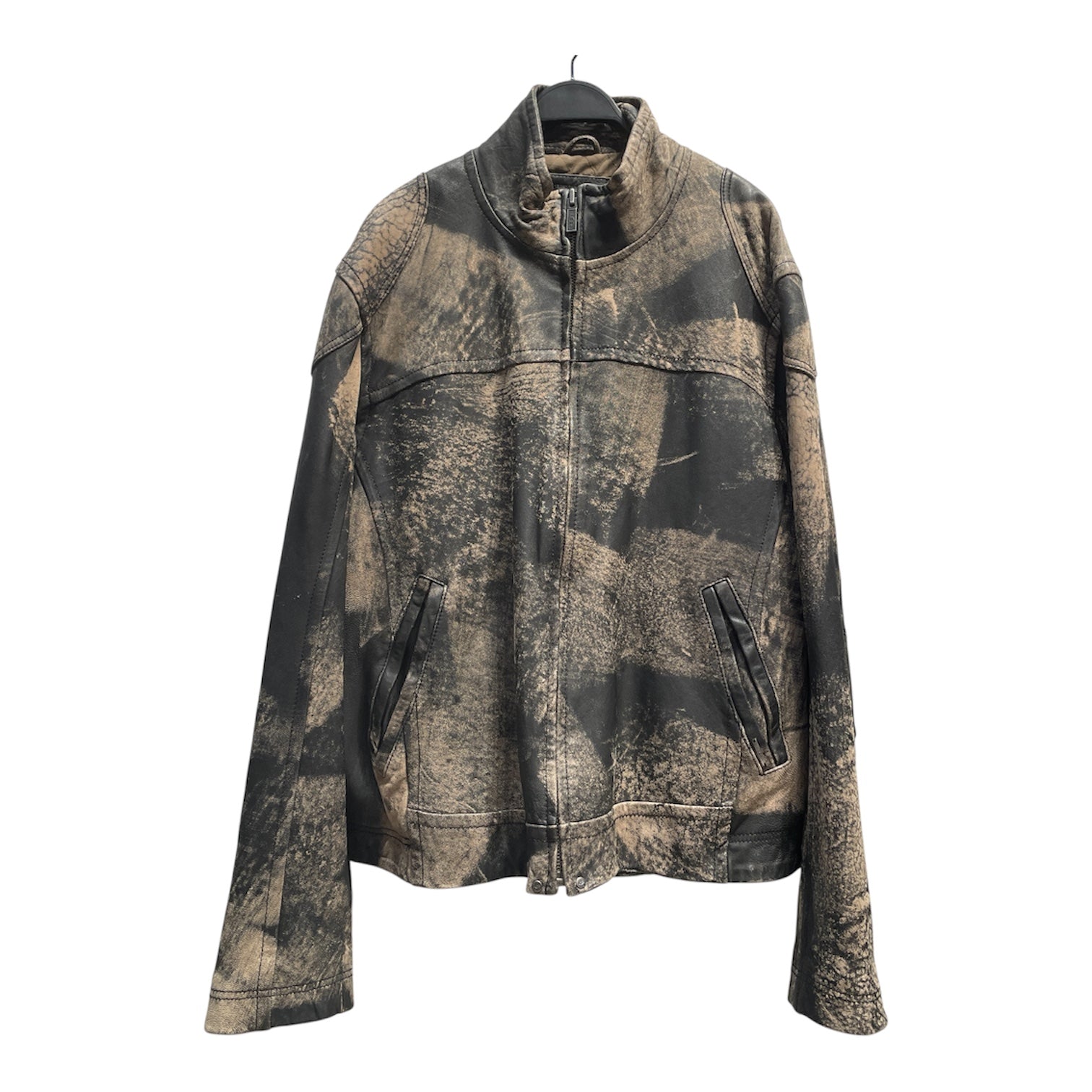 UGG australia/Leather Jkt/XXL/Lambskin/BRW/All Over Print/FADED WASHED BRWN view 1