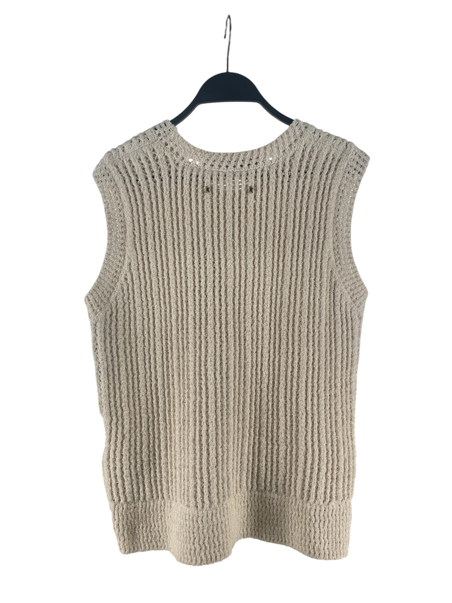 GOLDEN GOOSE/Knitted Vest/M/Cotton/CRM/KNIT TOP GWENDOLINE CREW view 2