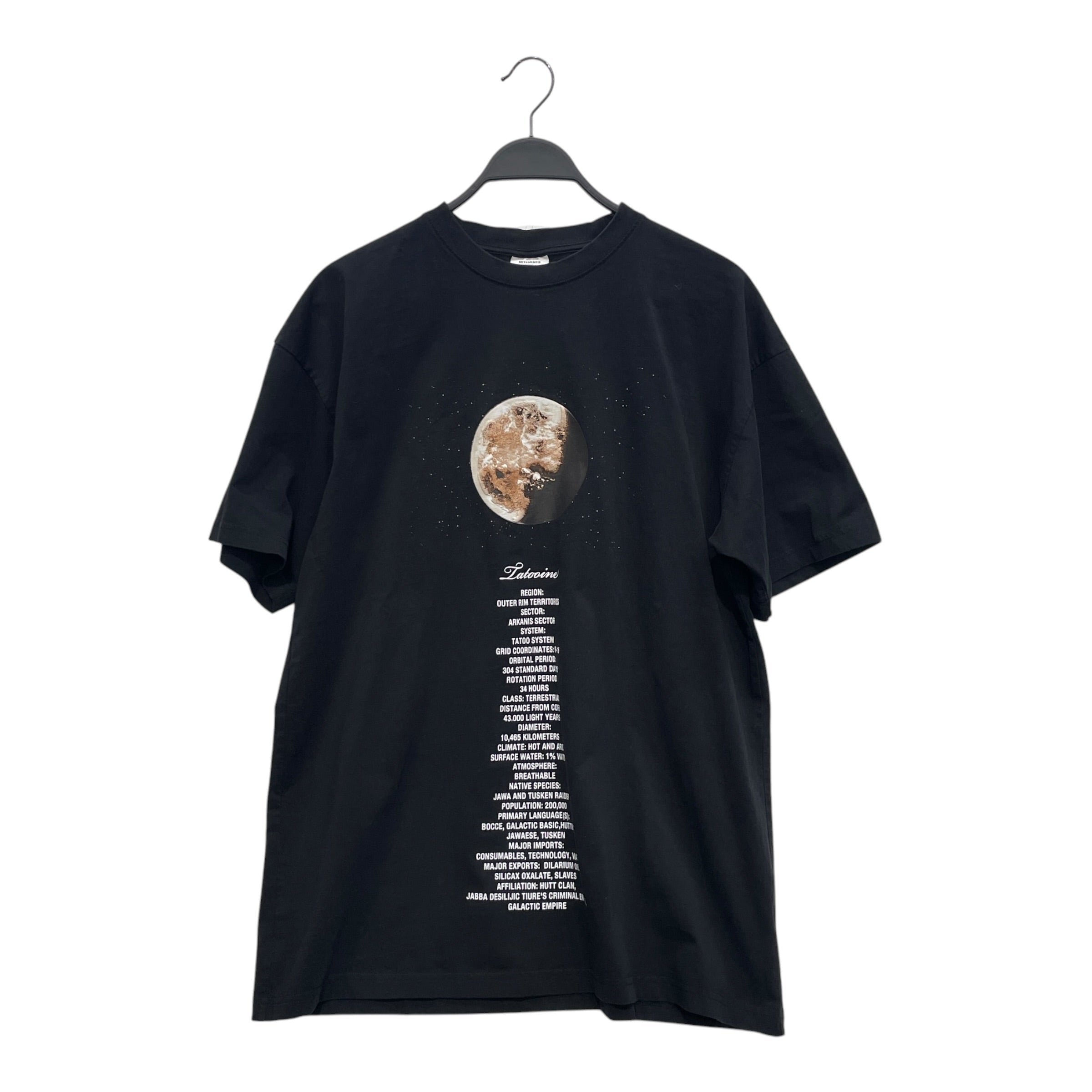 VETEMENTS/starwars/T-Shirt/XS/Cotton/BLK/Graphic/TATOOINE GRAPHIC TEE view 1