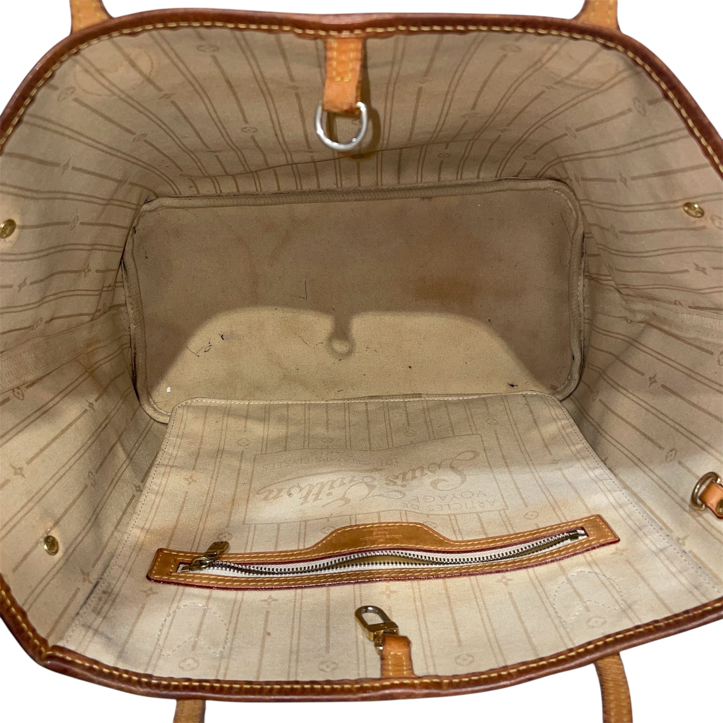 LOUIS VUITTON/Tote Bag/Monogram/Leather/WHT/Damier Azur Neverfull view 4