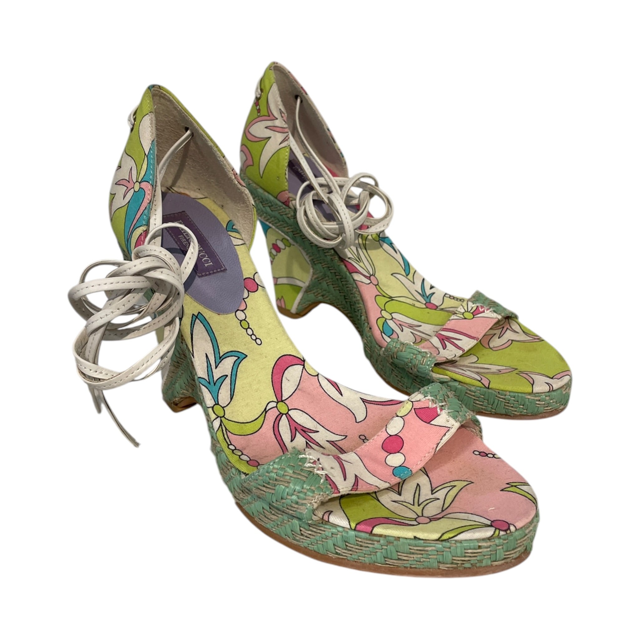 EMILIO PUCCI/Heels/EU 38/All Over Print/GRN/EMILIO PUCCI GRN/PNK/BLU view 1