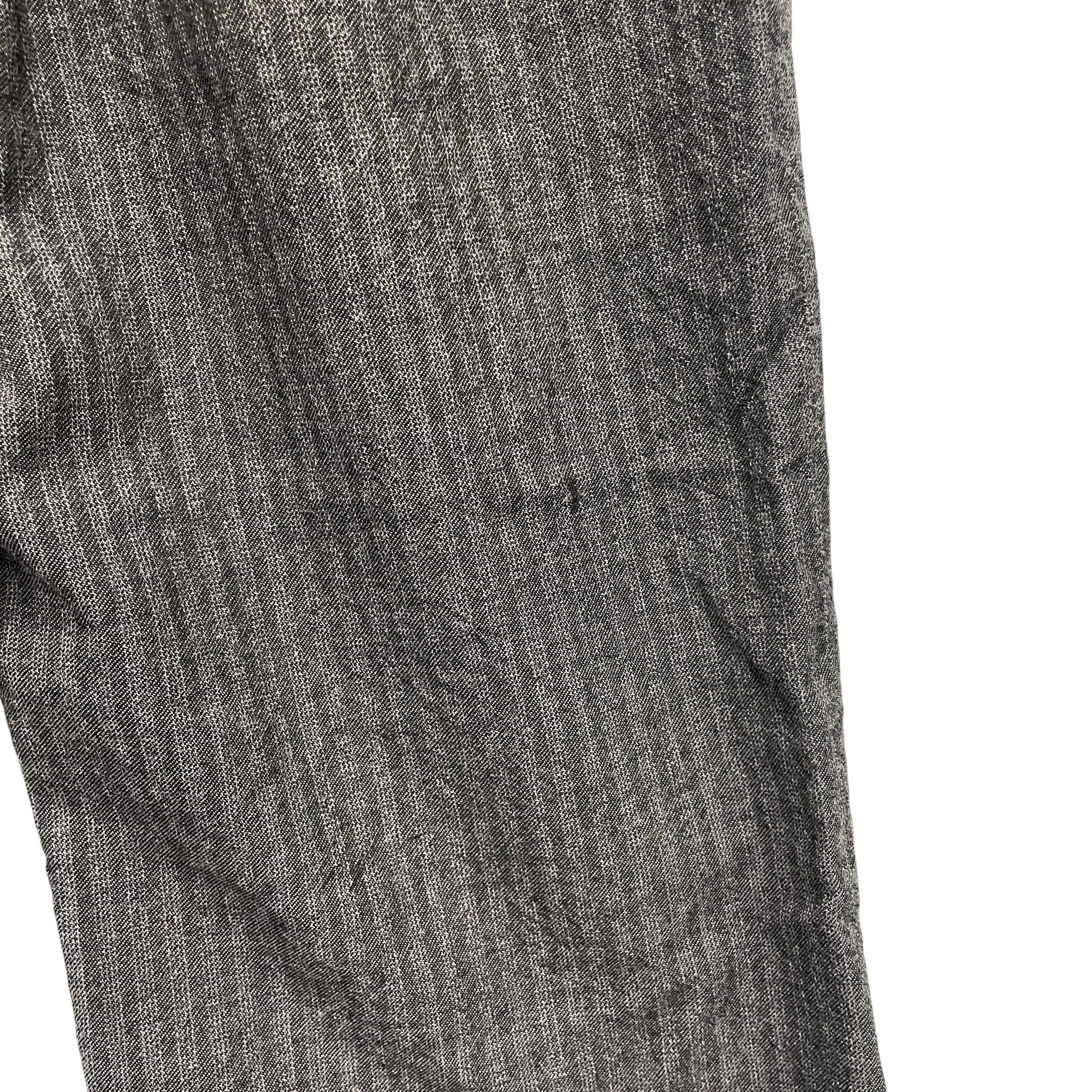 ANN DEMEULEMEESTER/Wide Leg Pants/32/Stripe/Wool/GRY/ view 4
