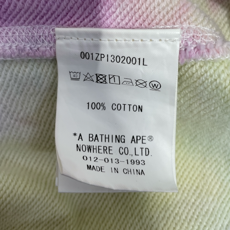 A BATHING APE/Zip Up Hoodie/S/All Over Print/Cotton/MLT/Tie Dye Shark Full Zip