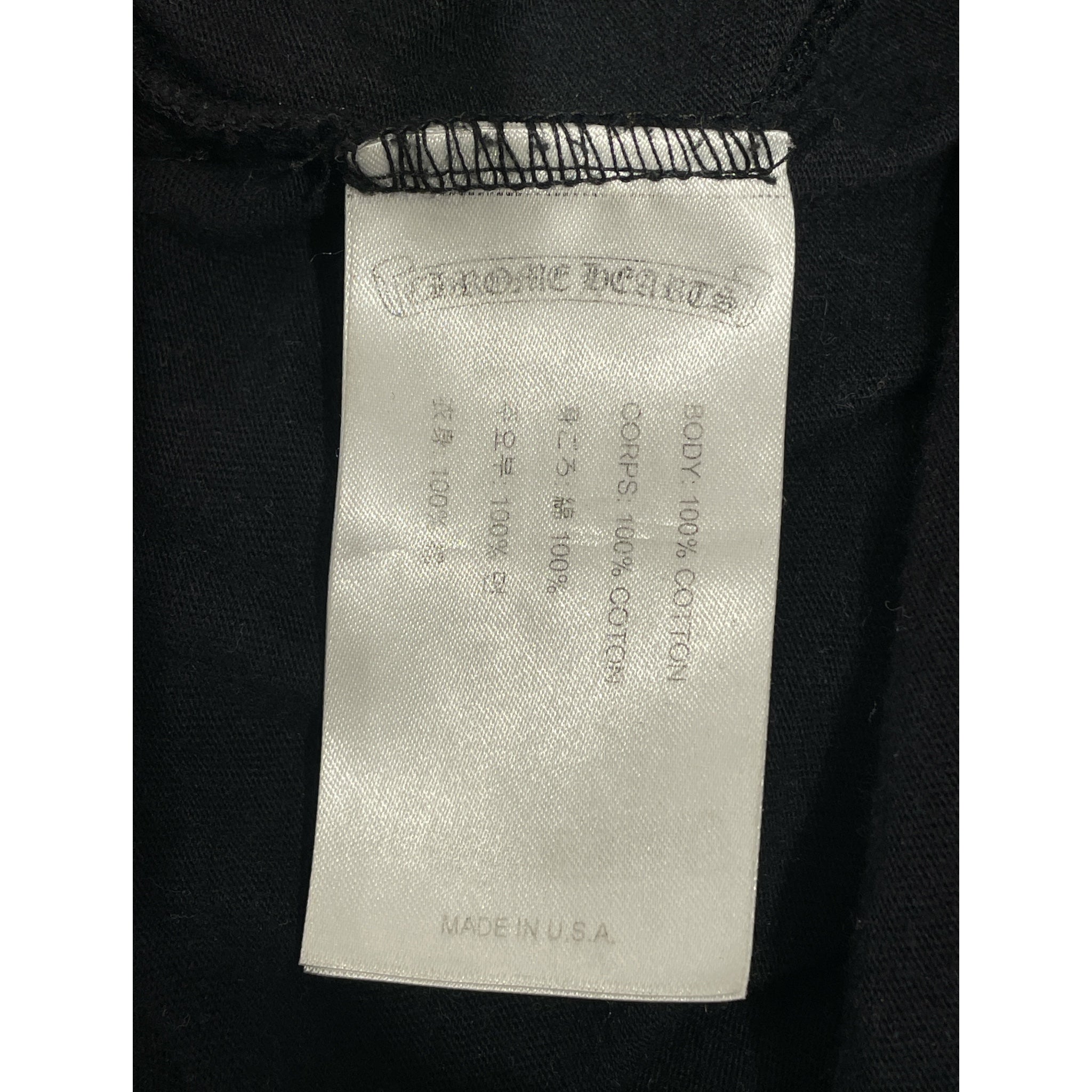 CHROME HEARTS/LS T-Shirt/L/Cotton/BLK/usa arch logo view 4