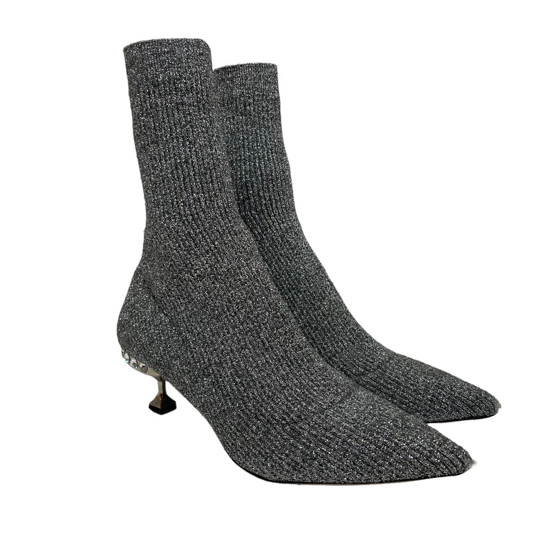 MIU MIU/Booties/EU 37.5/Cotton/SLV/sock boots