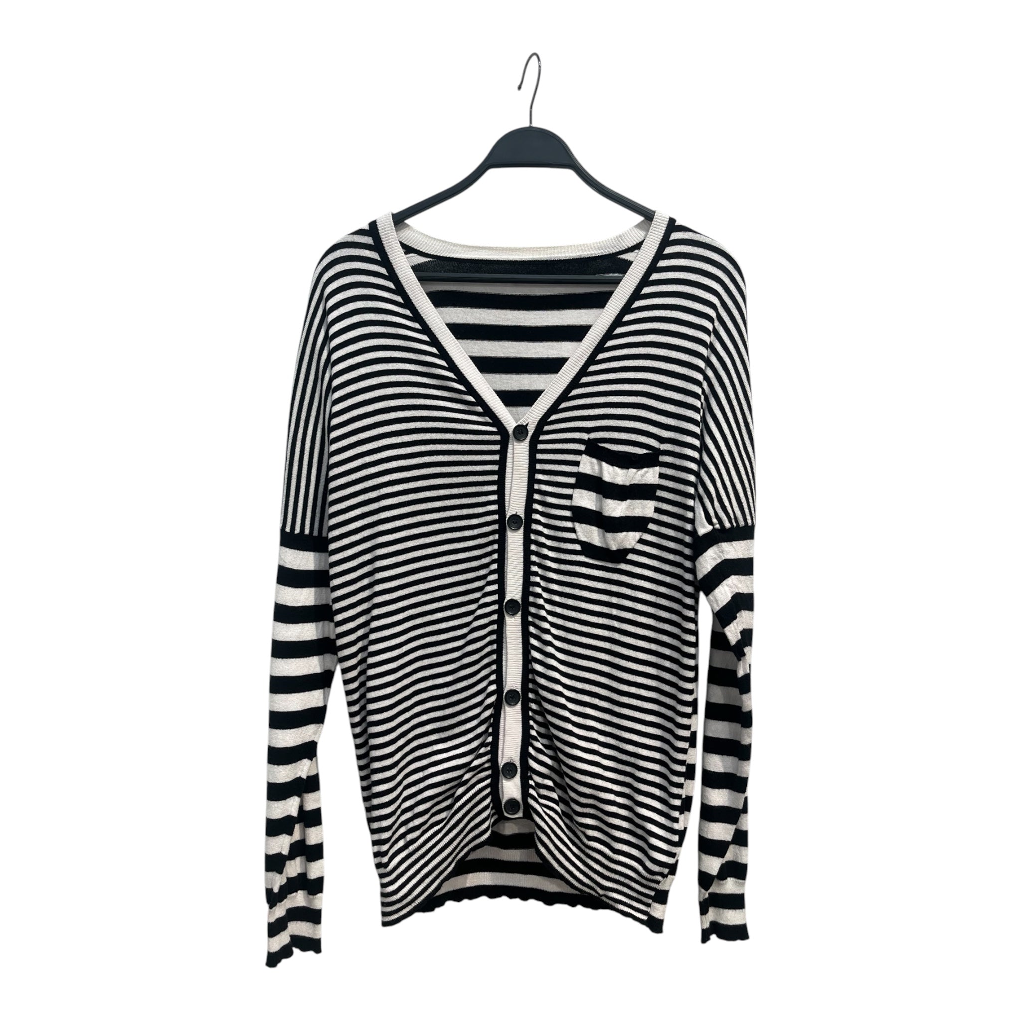 DOLCE&GABBANA/Cardigan/L/Stripe/Cotton/WHT/black and white stripes view 1