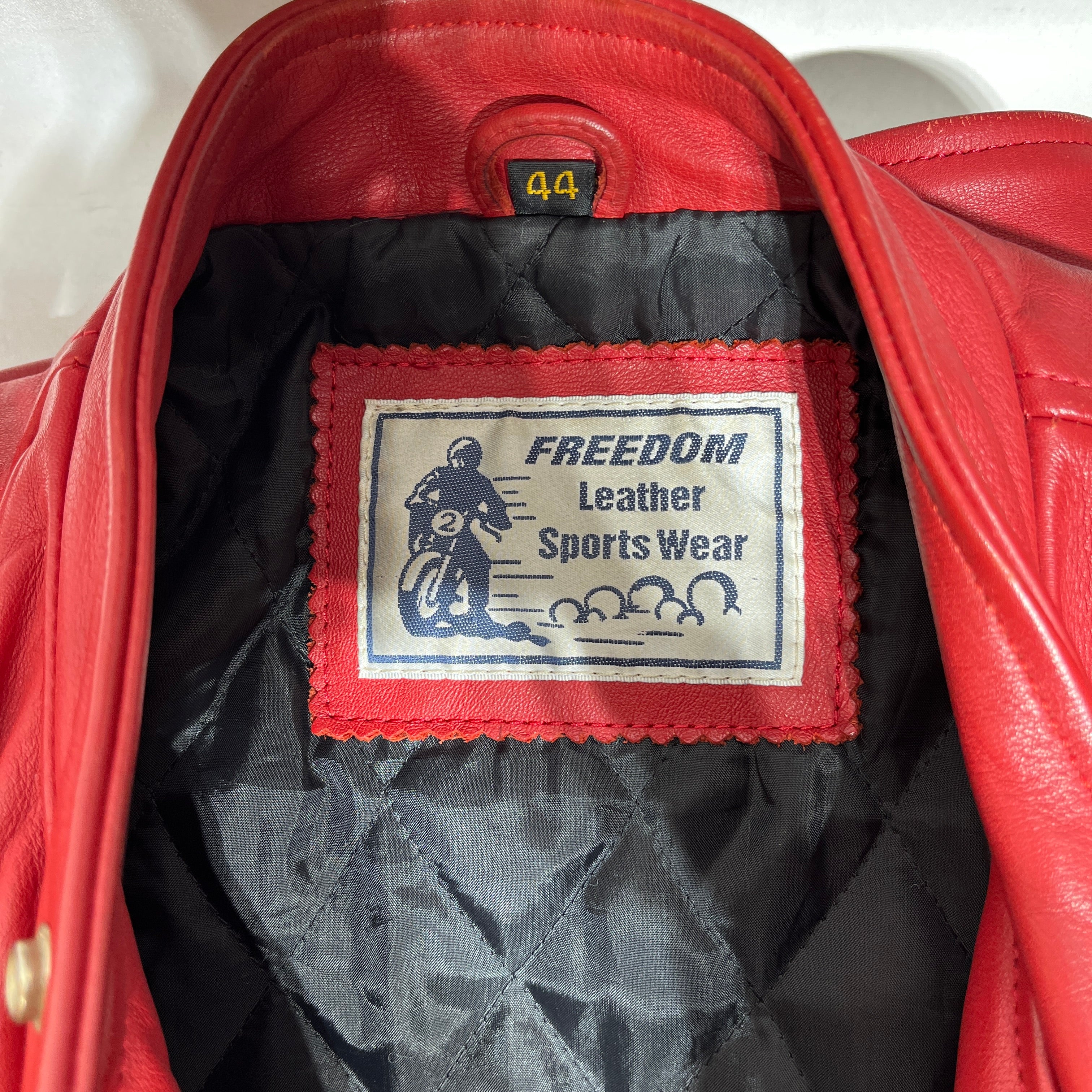 FREEDOM/Riders Jkt (W)/44/Leather/RED/DBL BUCKLE view 3