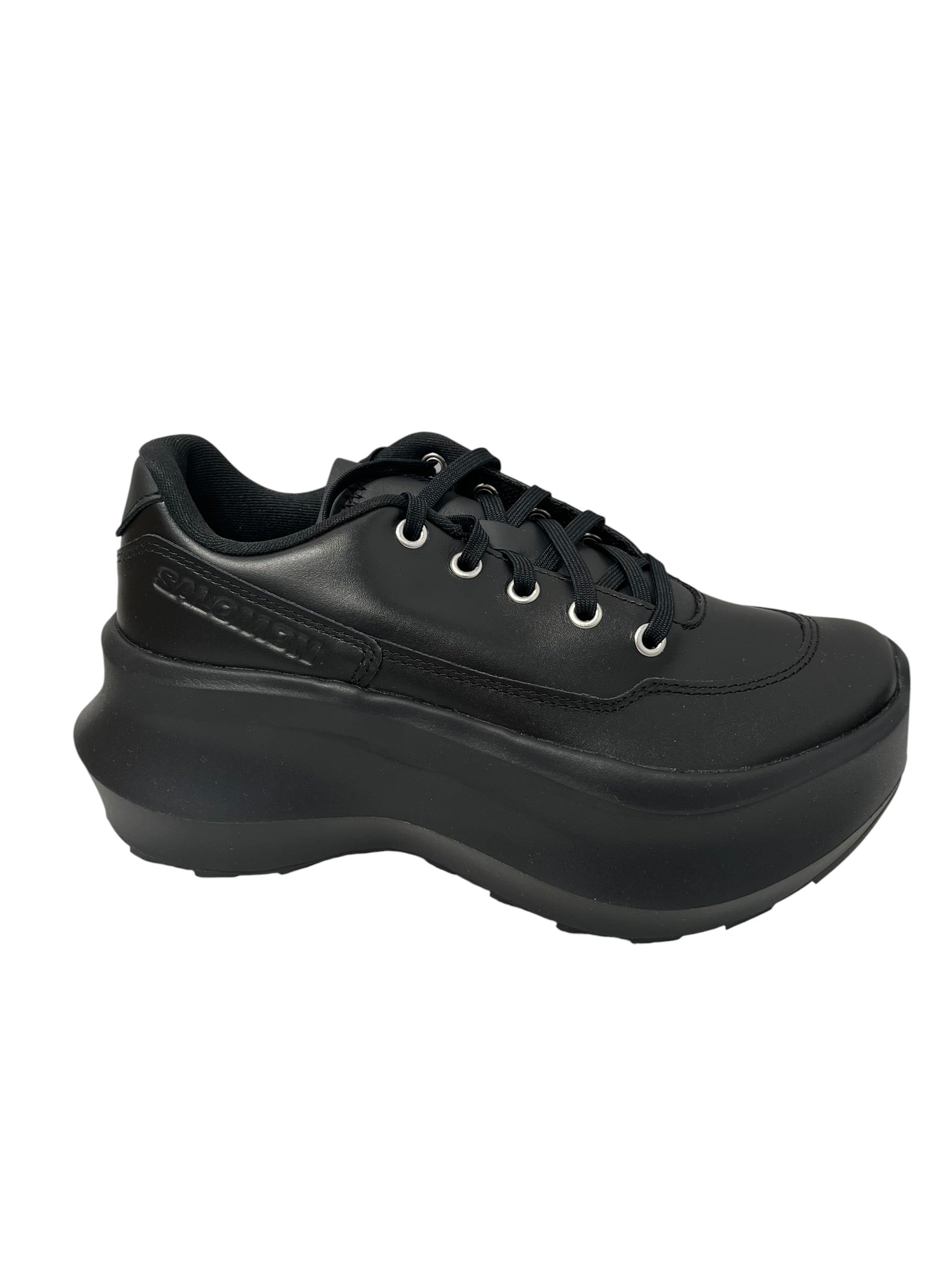 COMME des GARCONS/salomon/Low-Sneakers/US 6/Leather/BLK/LACE UP  HIGH SOLE ALL BLACK view 4