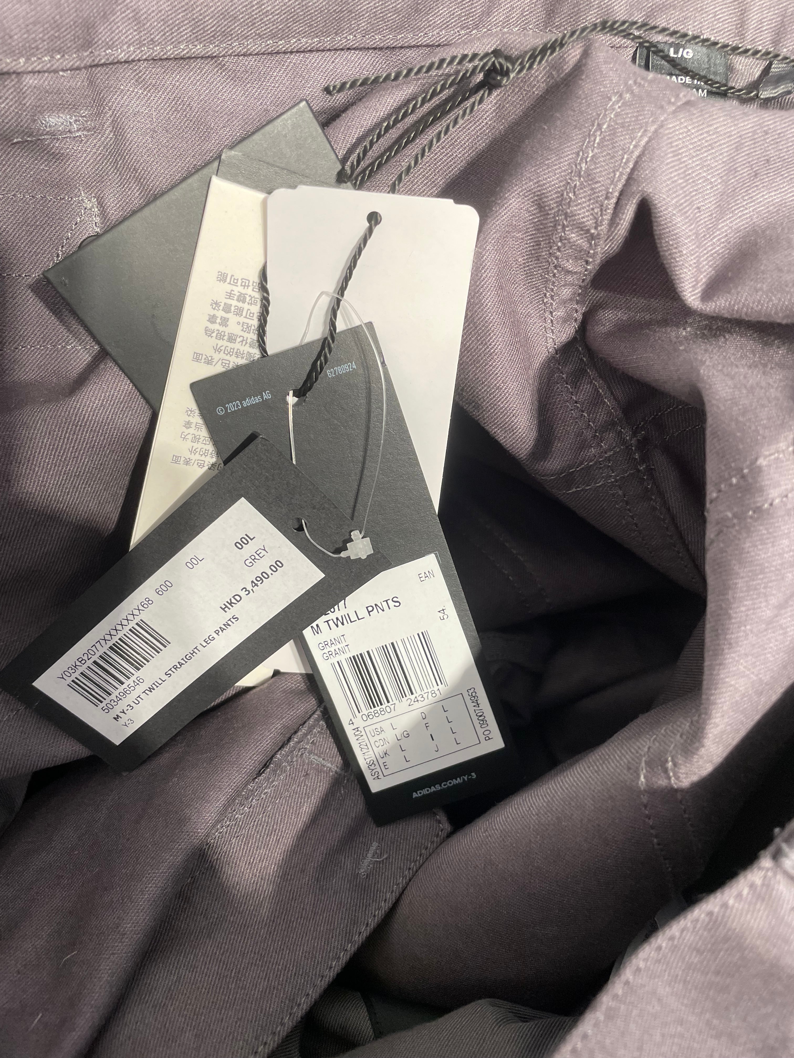 Y-3/Pants/L/Cotton/GRY/BACK BUCKLE DETAIL view 3