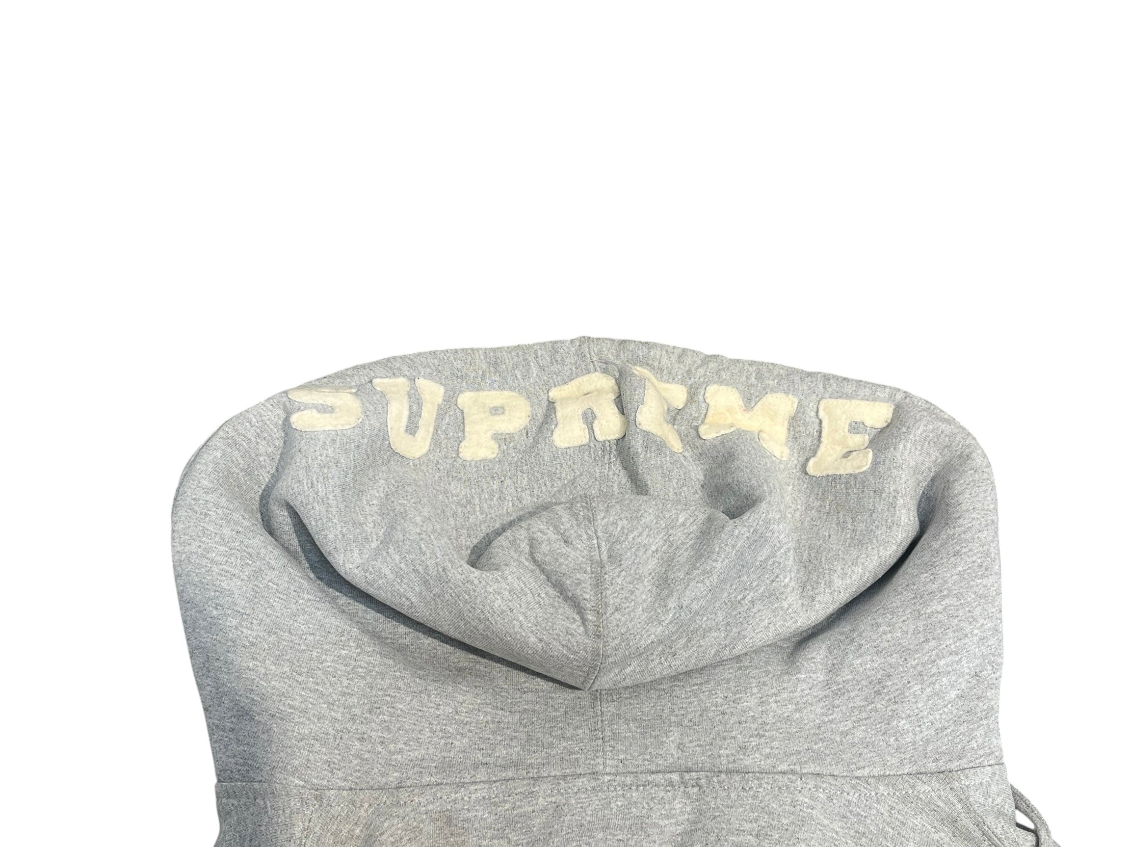 Supreme/Zip Up Hoodie/L/Cotton/GRY/GRAY ZIP HOODIE FELT HOOD LOGO view 3