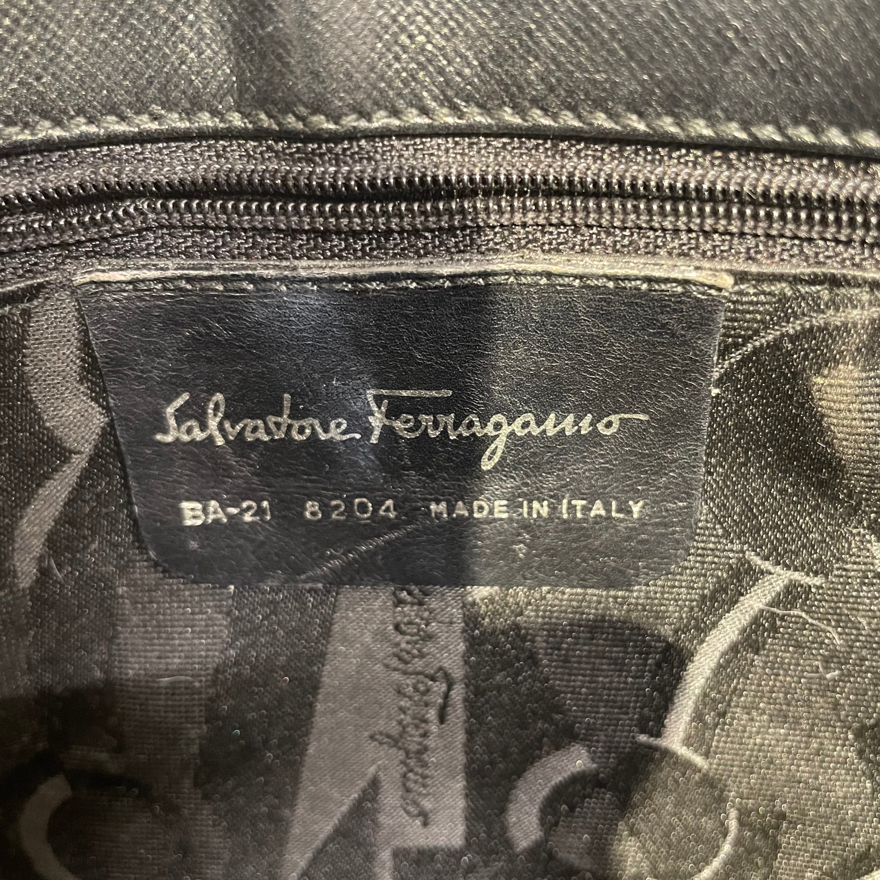Salvatore Ferragamo/Hand Bag/Leather/BLK/vara leather view 7