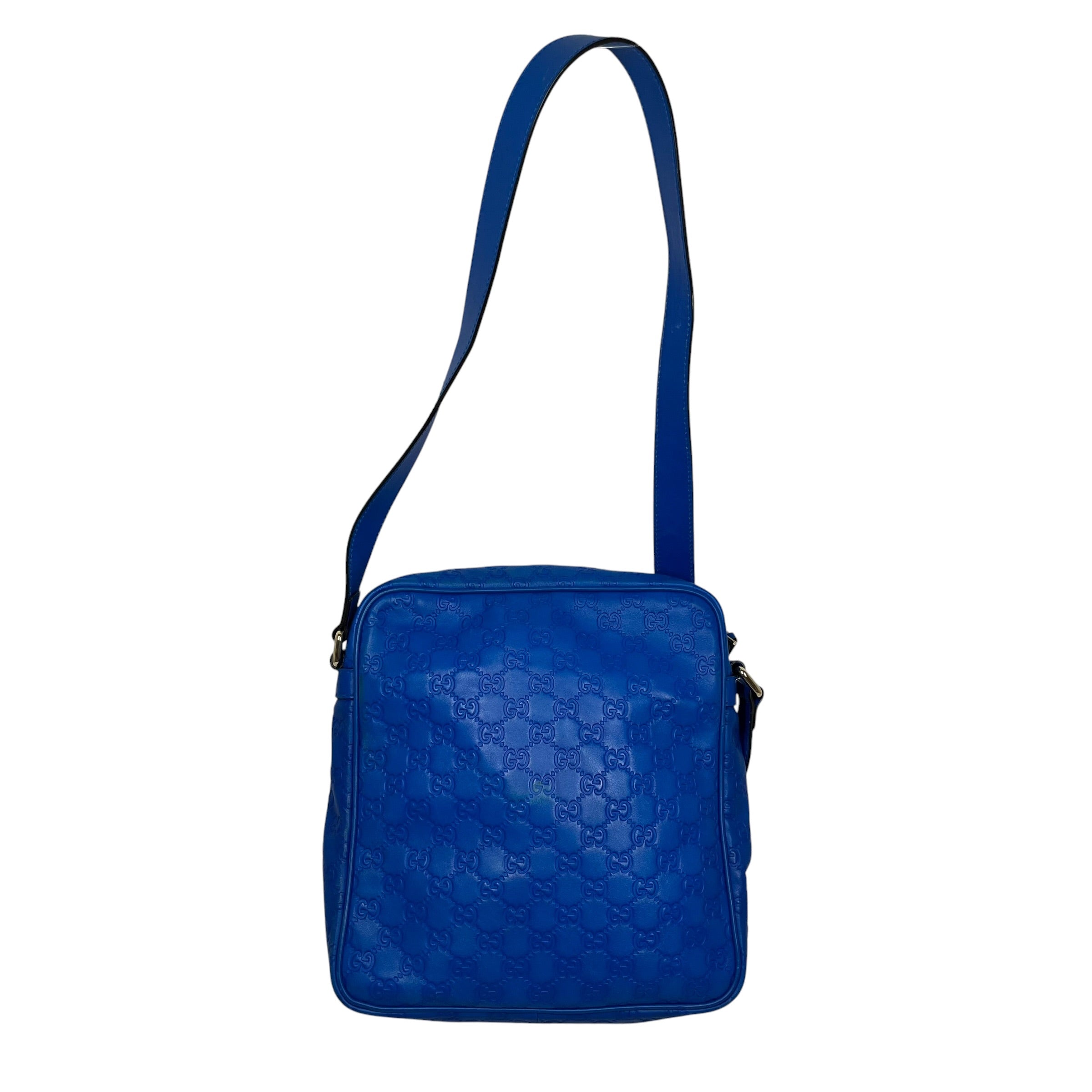 GUCCI/Cross Body Bag/Monogram/Leather/BLU/DIAMANTE LEATHER HILARY MESSAG view 2