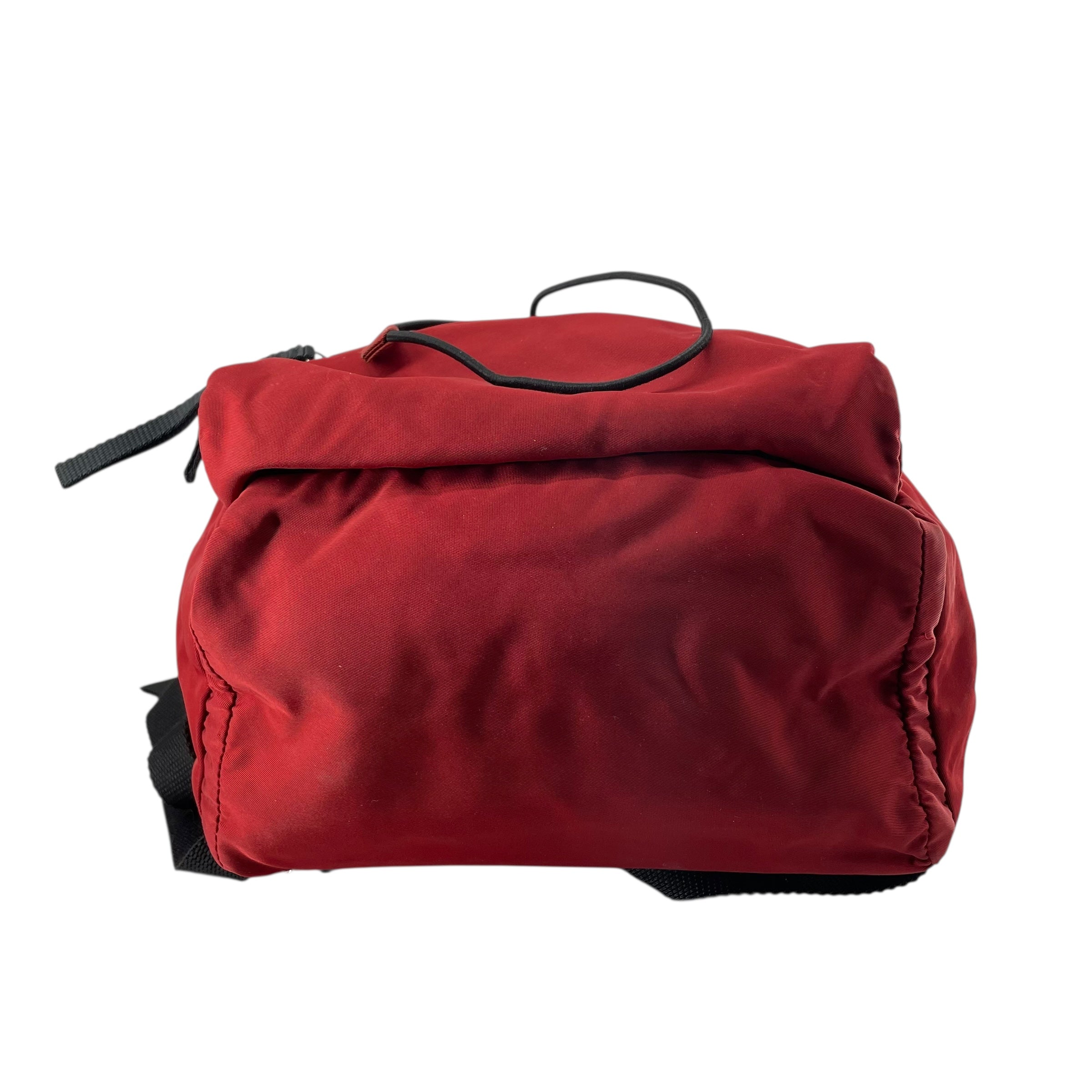 PRADA/Backpack/Nylon/RED/SLV PULL TAB view 4
