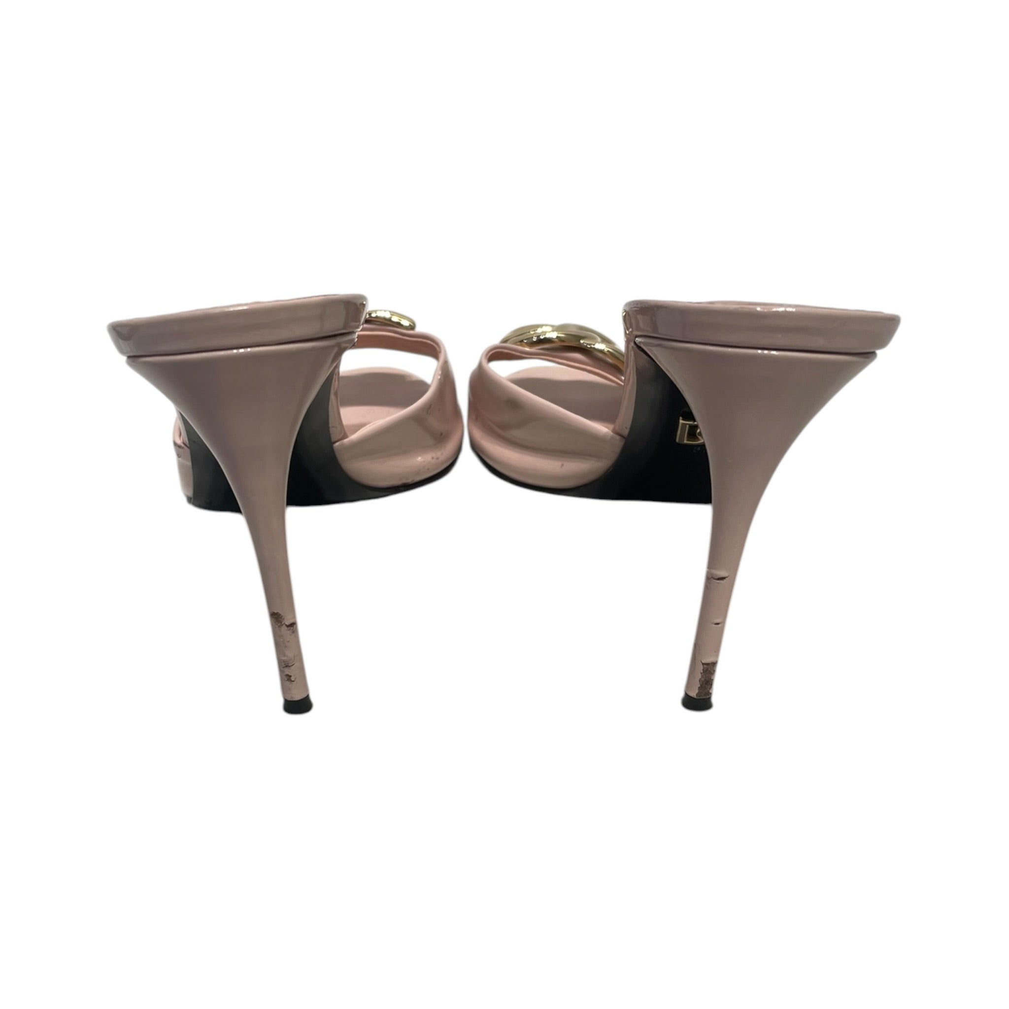 DOLCE&GABBANA/Heels/EU 37/Leather/PNK/PEEP TOE GOLD DG view 2