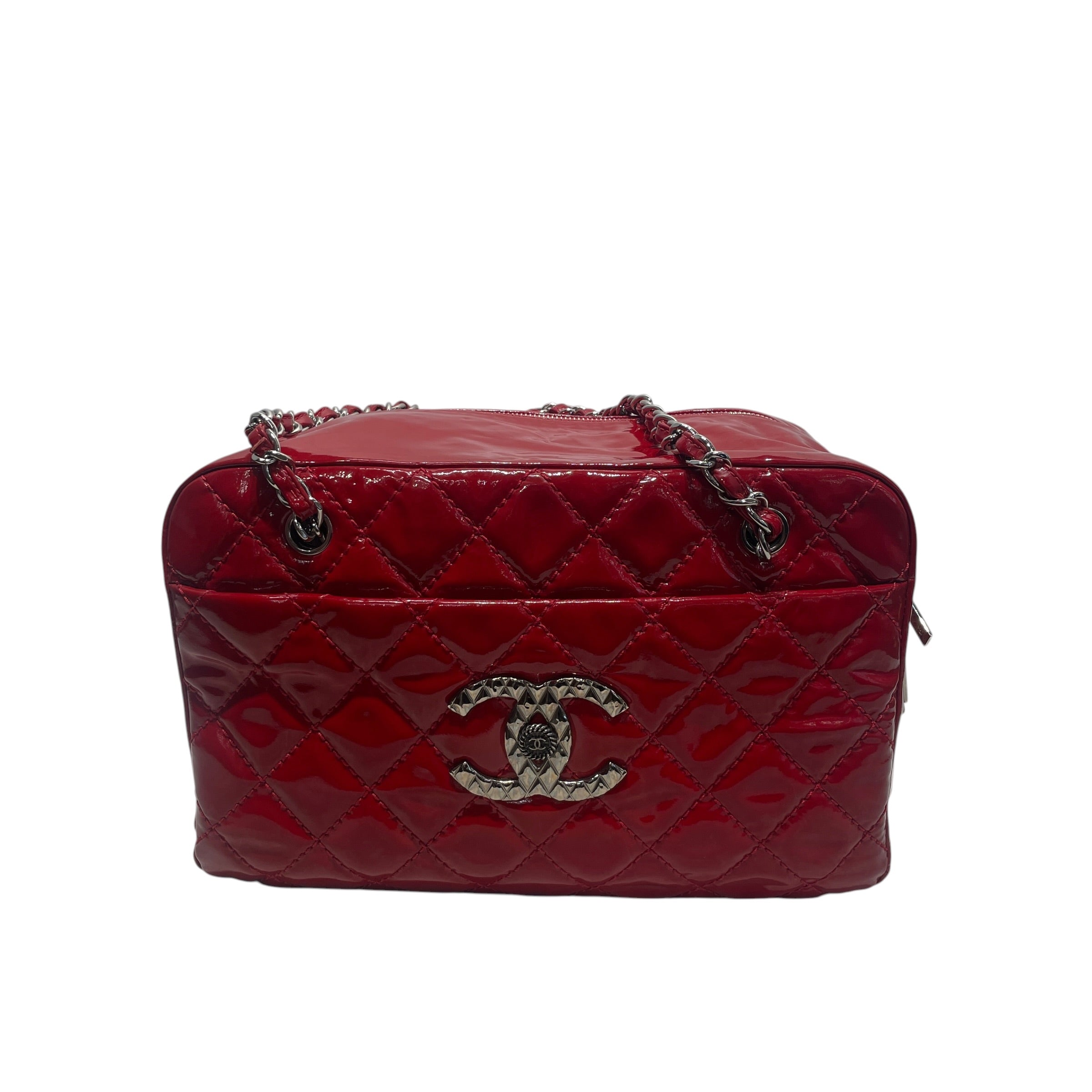 CHANEL/Bag/Leather/RED/Quilted CC Bowler view 1