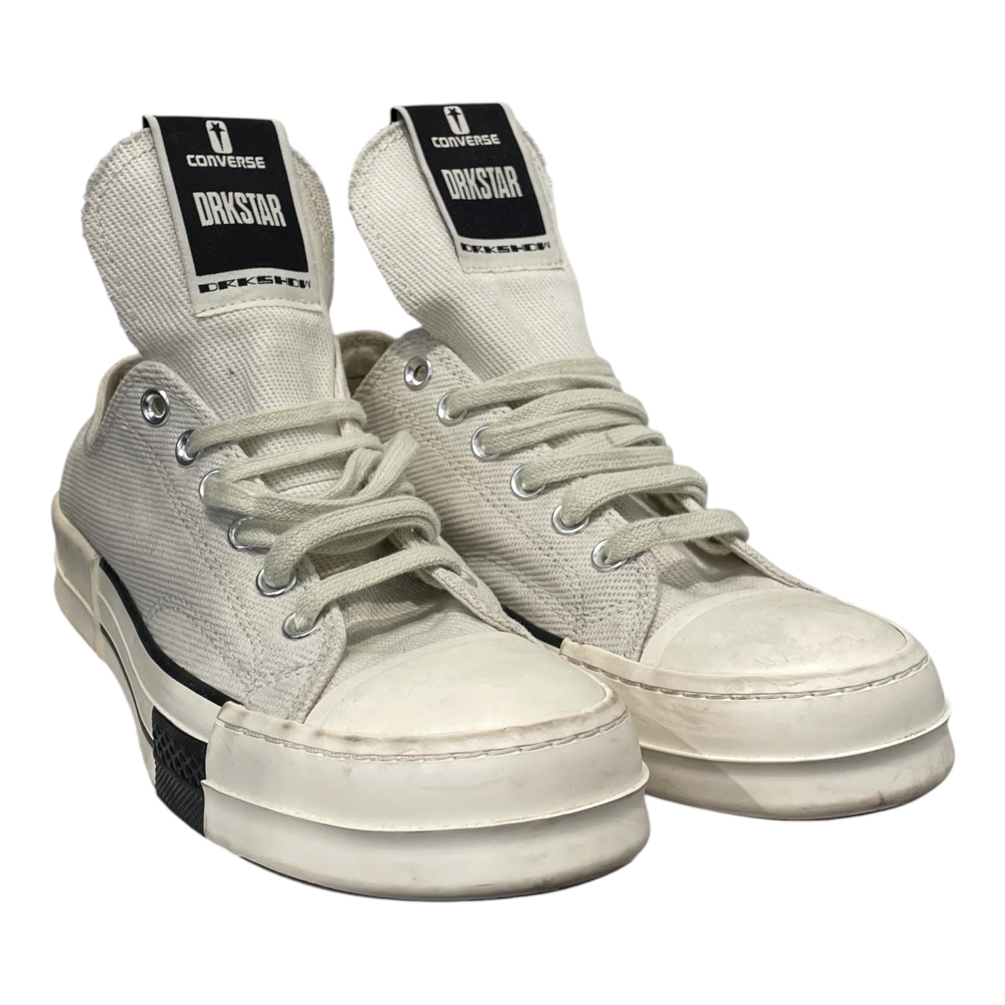 CONVERSE/RICK OWENS DRKSHDW/Low-Sneakers/US 7.5/Cotton/WHT/drkstar ox lily white view 1