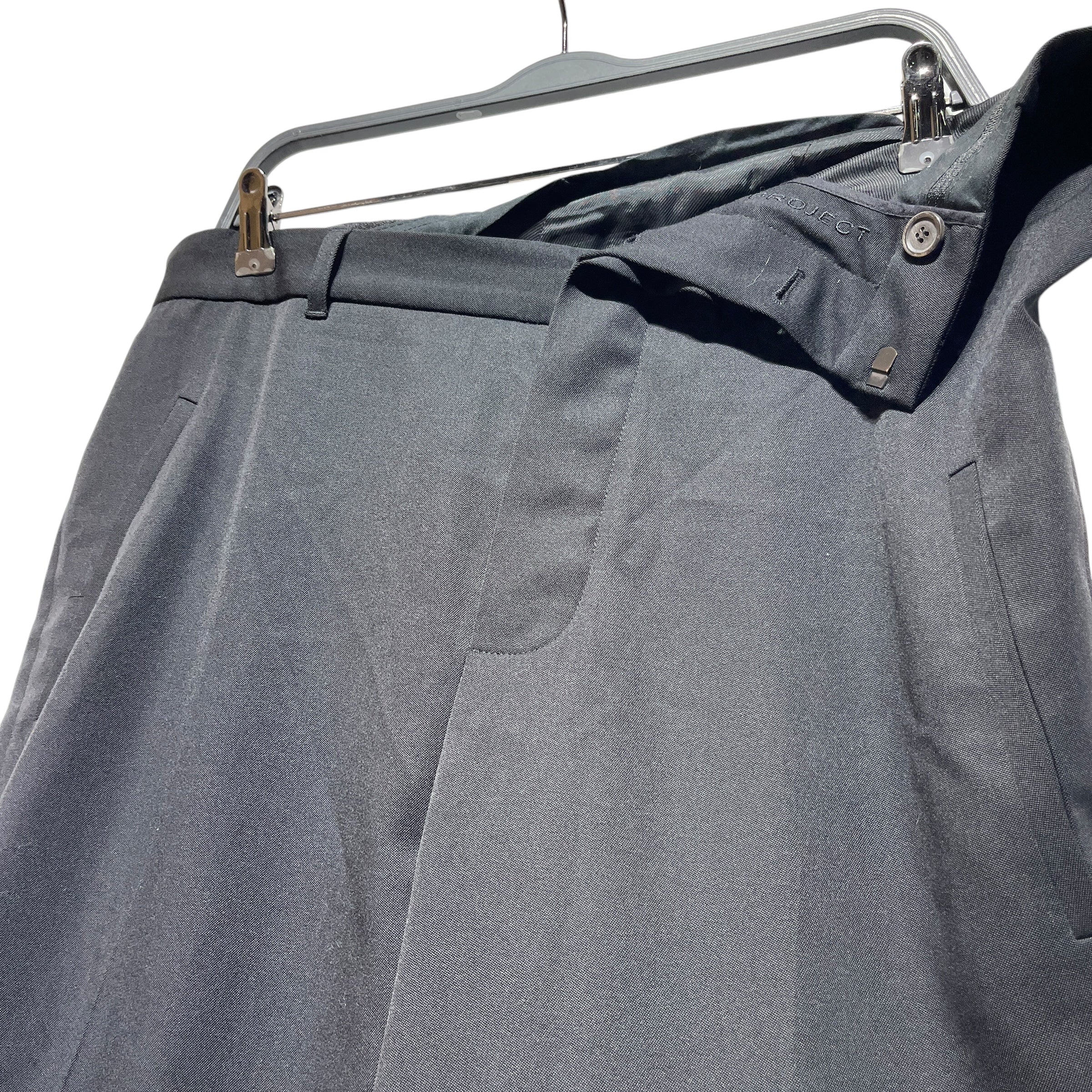 Y/PROJECT/Straight Pants/XL/Wool/BLK/asymetrical waist view 2