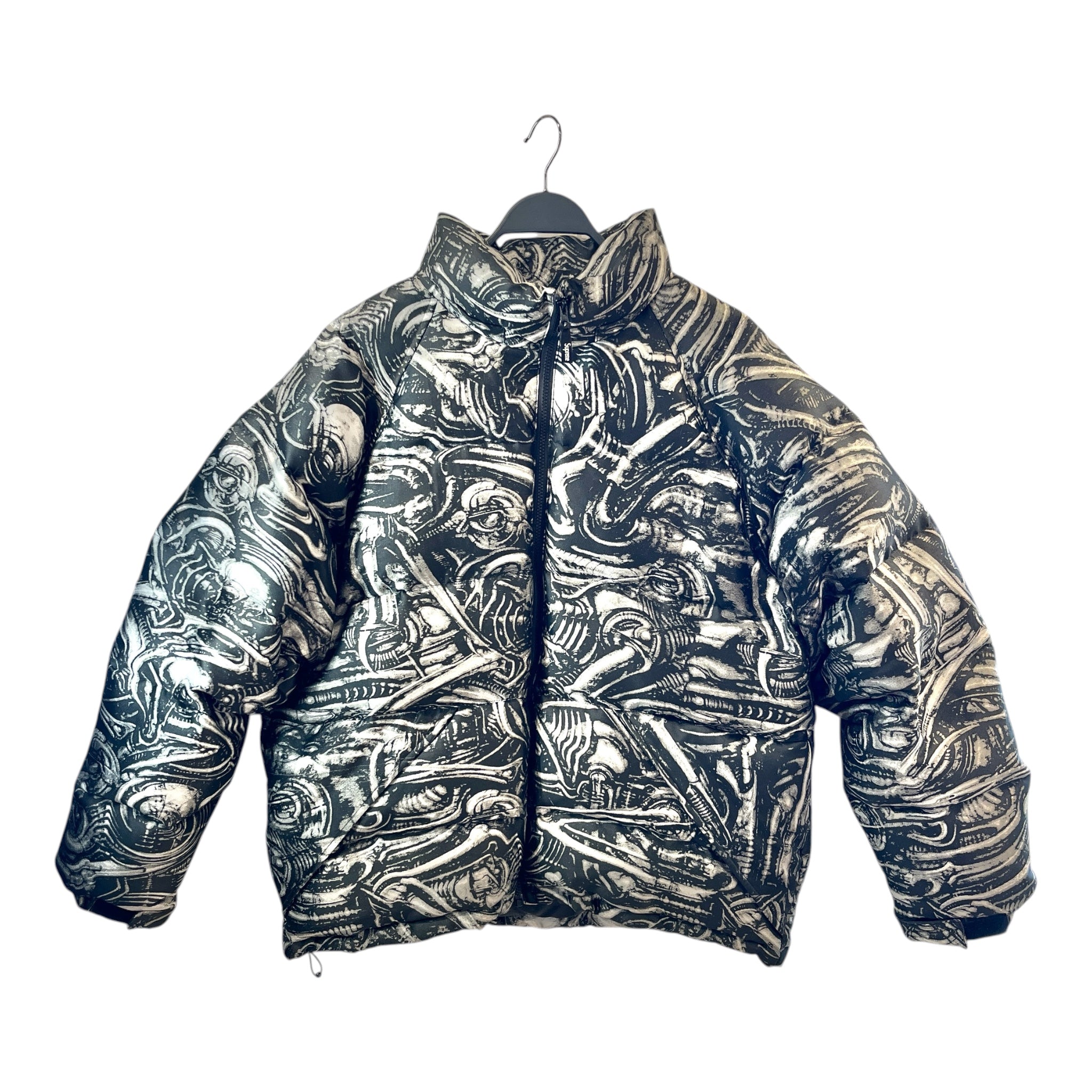 Supreme/Puffer Jkt/L/Polyester/GRY/All Over Print/H.R.GIGER view 1