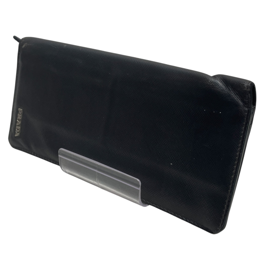 PRADA/Long Wallet/Leather/BLK/M's/METALLIC INNER FLAT WALLET view 1