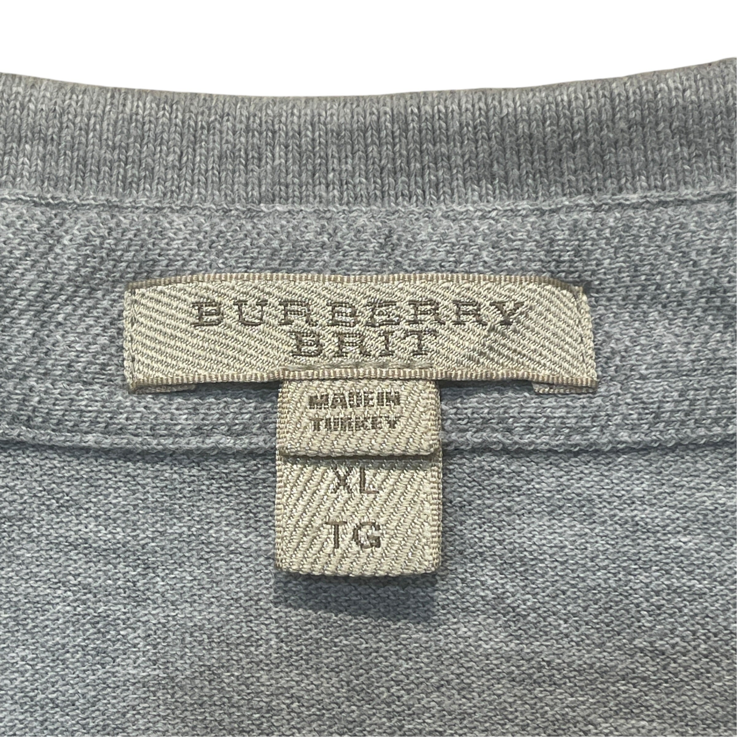 BURBERRY/Polo Shirt/XL/Cotton/GRY/Logo Polo view 3