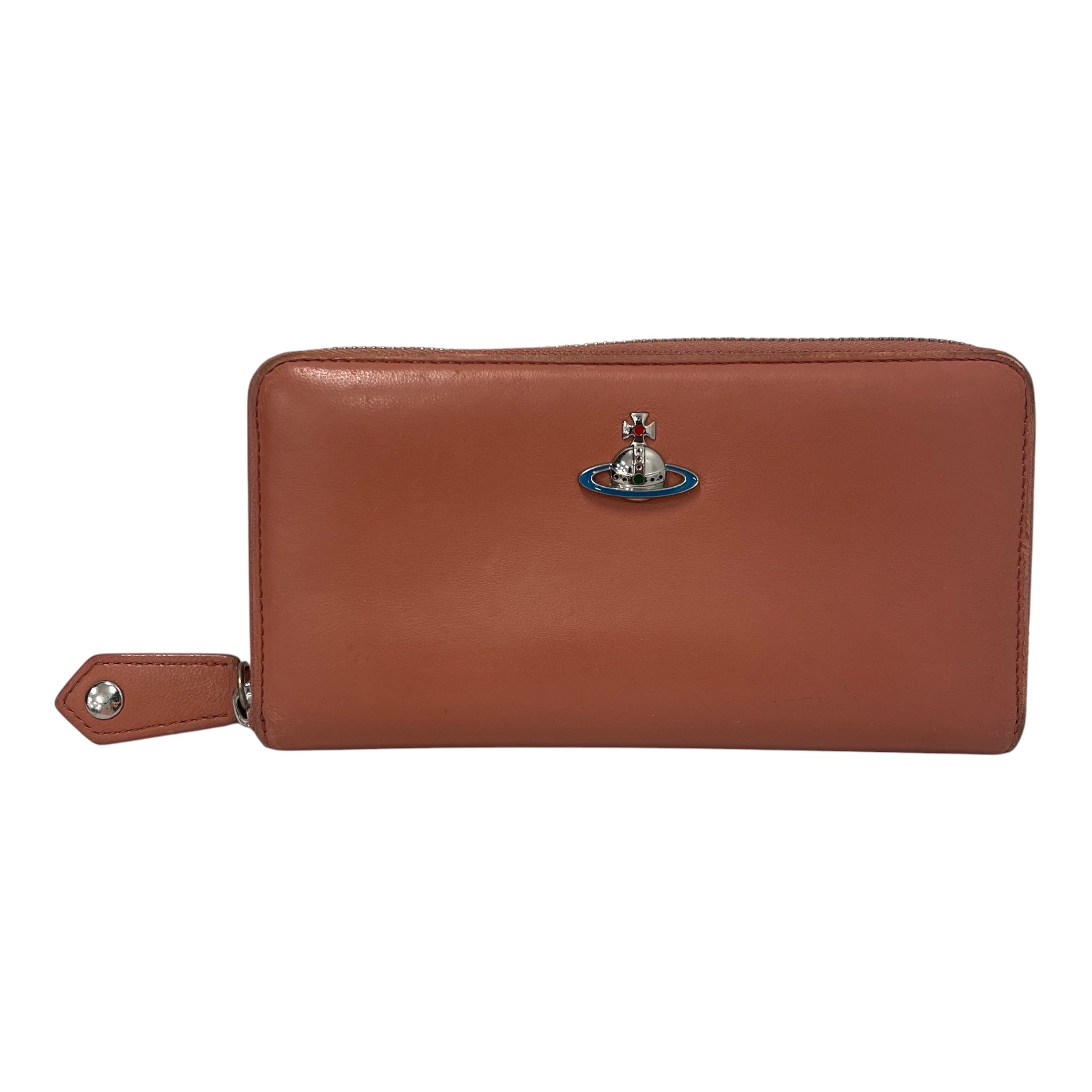 Vivienne Westwood/Long Wallet/Leather/PNK/L's/BLUE RING ON EMBLEM view 1