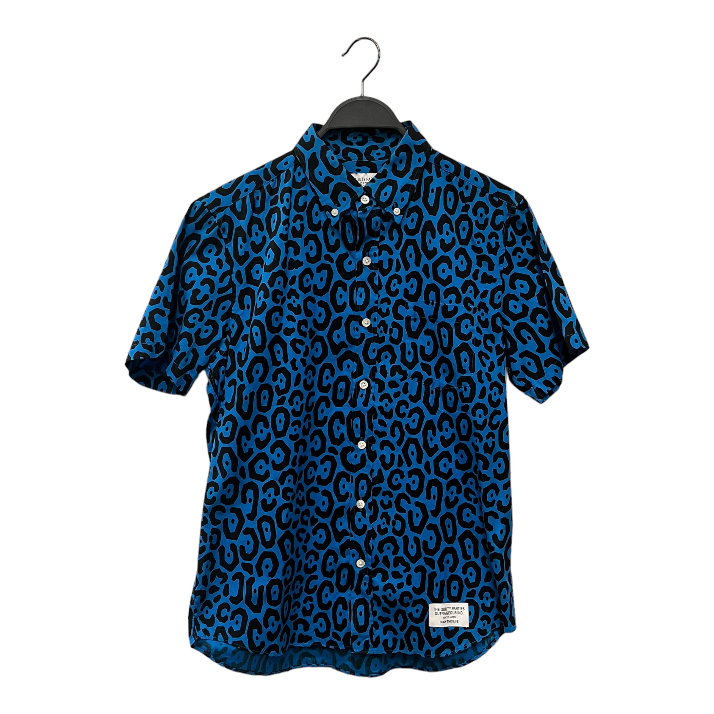 WACKO MARIA/SS Shirt/L/Blue/Cotton/Animal Pattern/ view 1