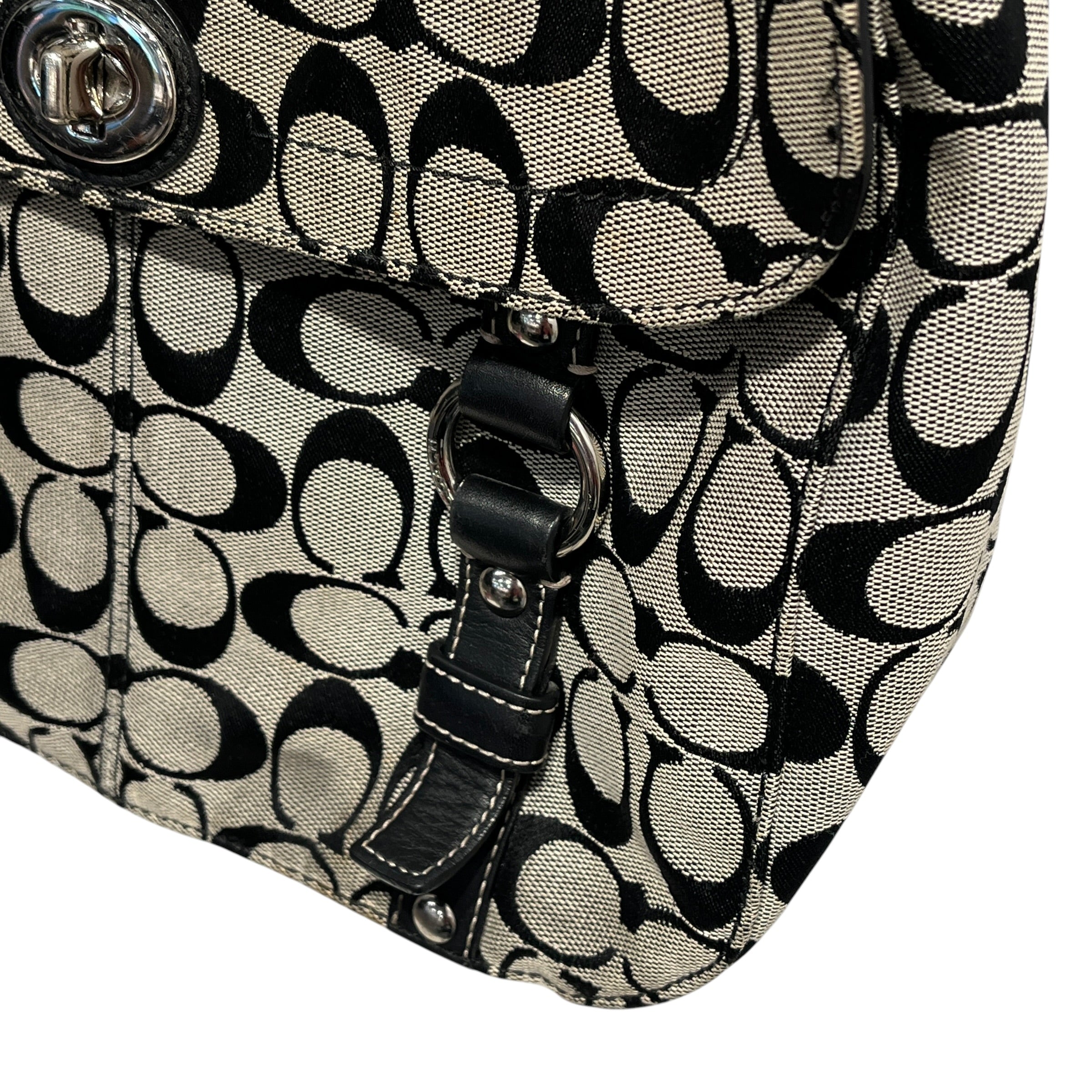 COACH/Hand Bag/All Over Print/Leather/BLK/signature chelsea messenger view 9
