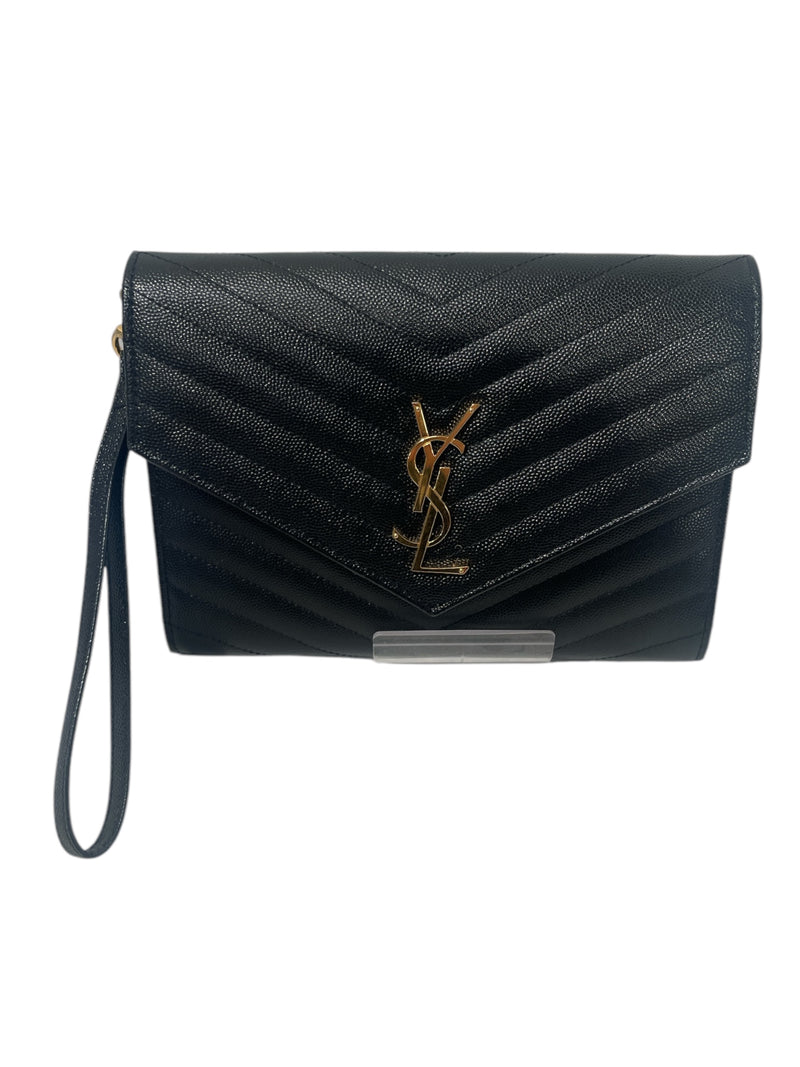 YVES SAINT LAURENT/Hand Bag/M/Leather/BLK/2018 GRAIN DE POUDRE