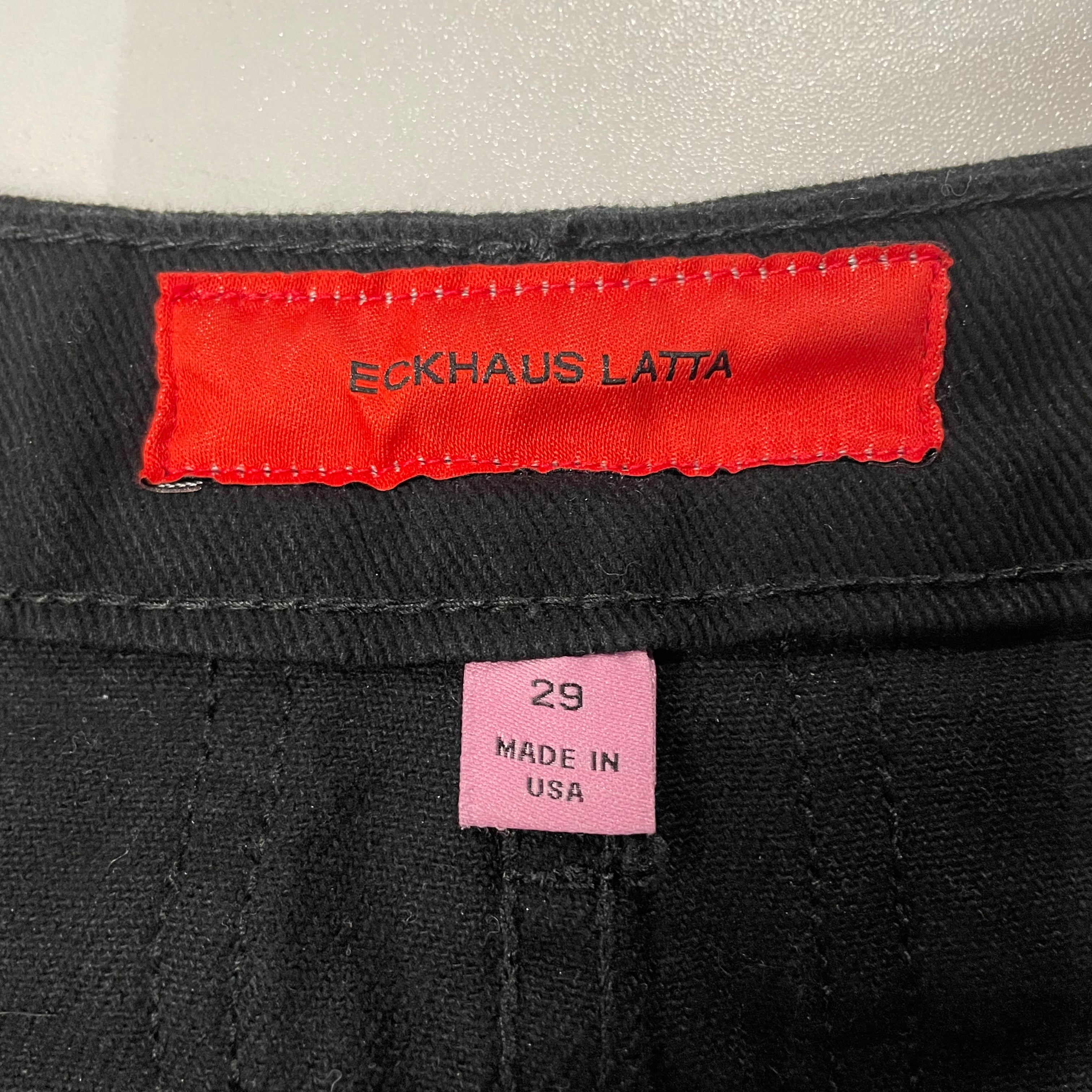 ECKHAUS LATTA/Cargo Pants/29/Cotton/BLK/BACK POCKETS INVERSED view 3